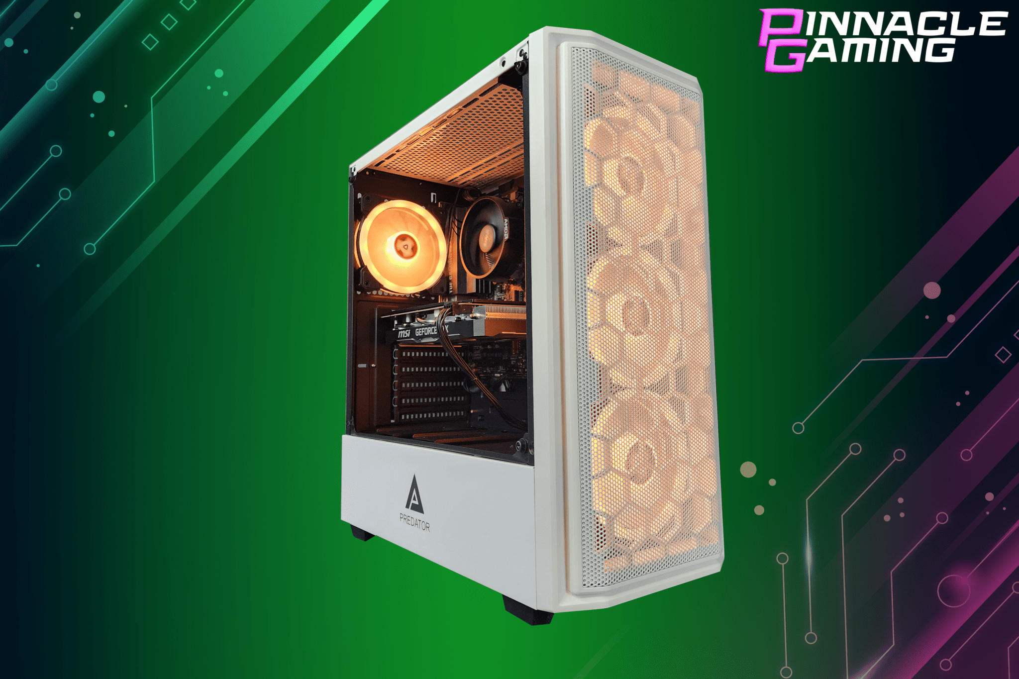Custom Gaming Desktop PC Computer Ryzen 5 2tb SSD 32gb RTX 3060 WiFi Predator White A520 - Geek Tech