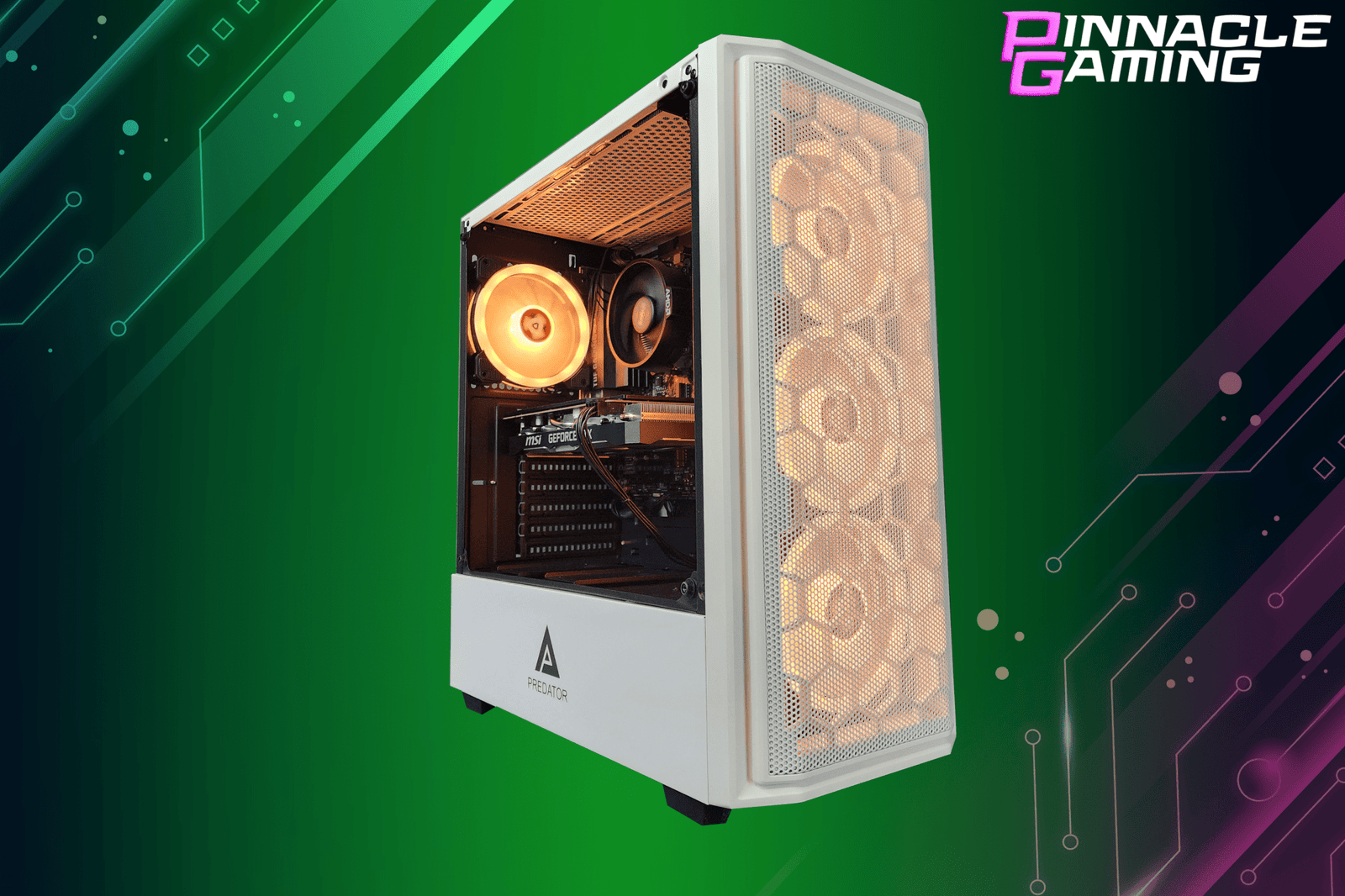 Custom Gaming Desktop PC Computer Ryzen 5 2tb SSD 32gb RTX 3060 WiFi Predator White A520 - Geek Tech