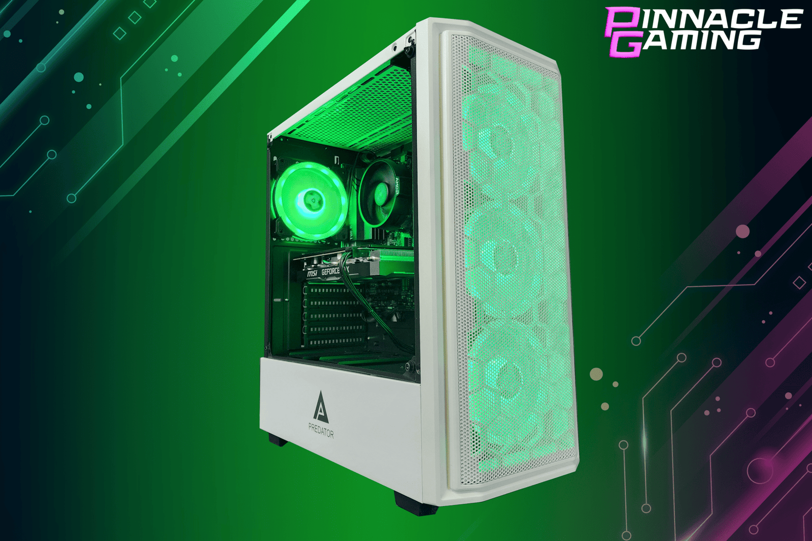 Custom Gaming Desktop PC Computer Ryzen 5 2tb SSD 32gb RTX 3060 WiFi Predator White A520 - Geek Tech