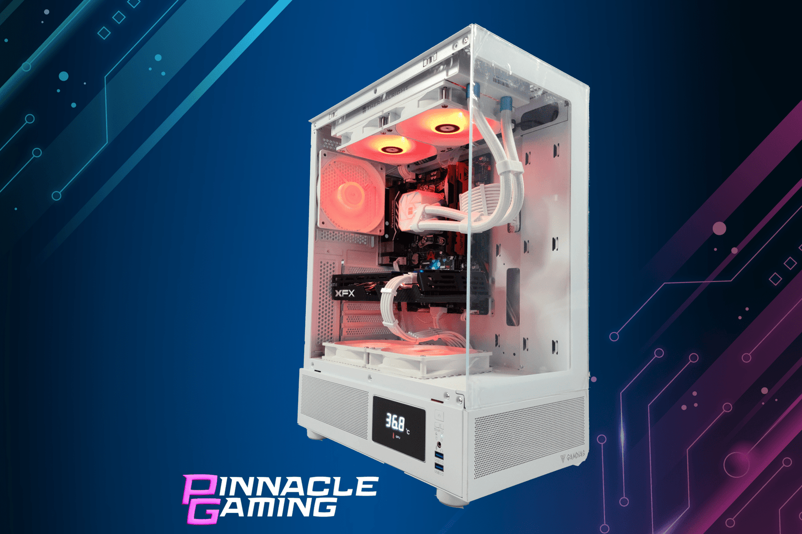 Custom Gaming Desktop Streaming RTX 5070 Ryzen 5 64GB RAM 2TB SSD Wifi Atlas White - Geek Tech