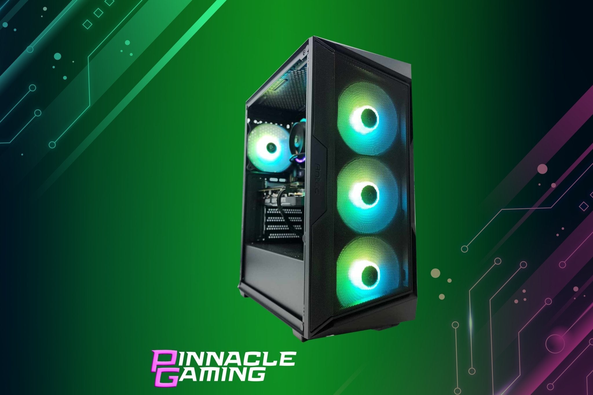 Custom Gaming PC Desktop Computer i3 NVIDIA RTX 5060 1TB SSD 16GB DDR4 AX61 Black H610 - Geek Tech