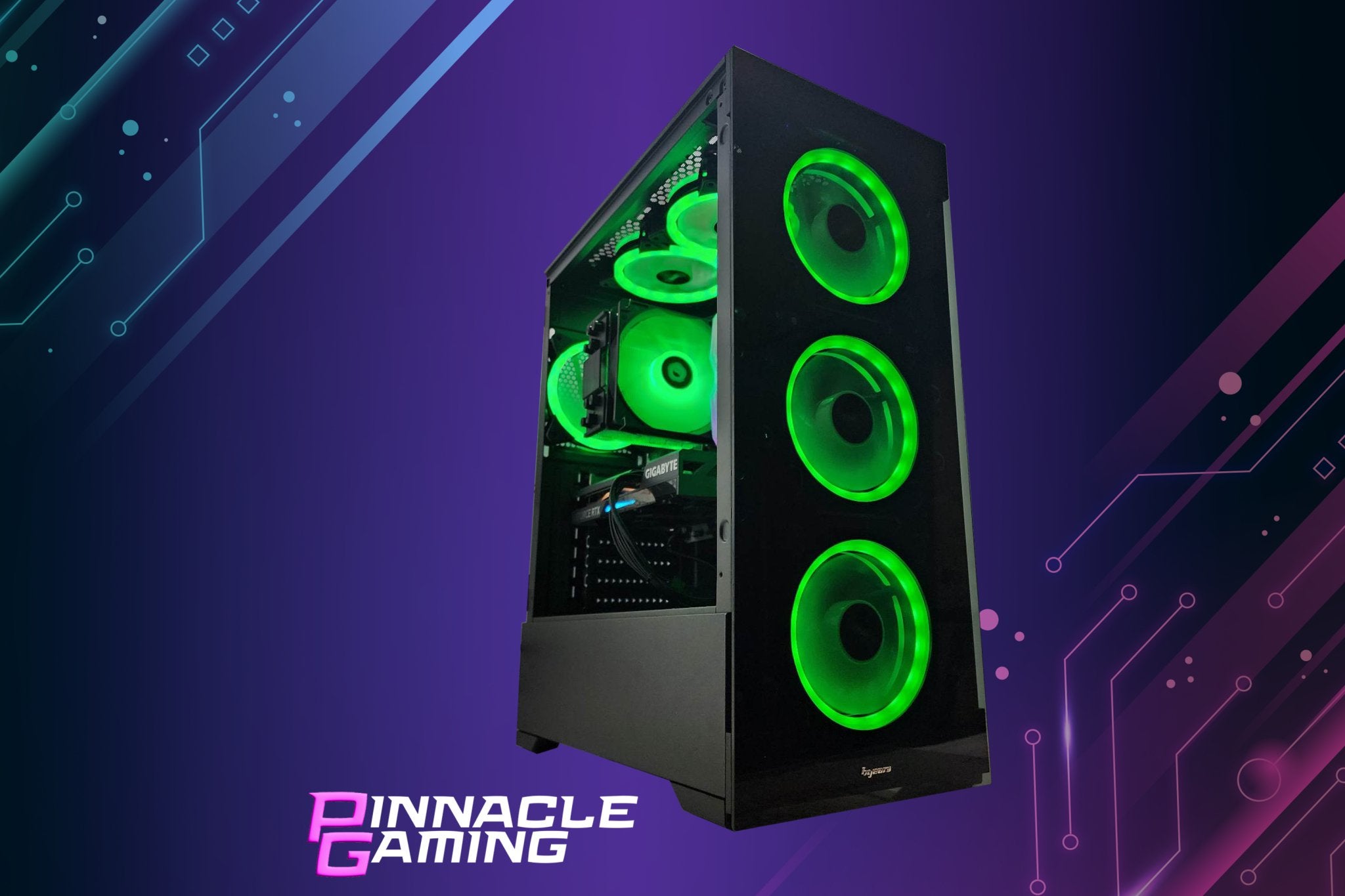 Pinnacle Gaming PC Desktop Computer Ryzen 9 7900X3D 2TB Gen4 + 2TB SSD RX 7700 XT 64GB Black Vog A620M - Geek Tech