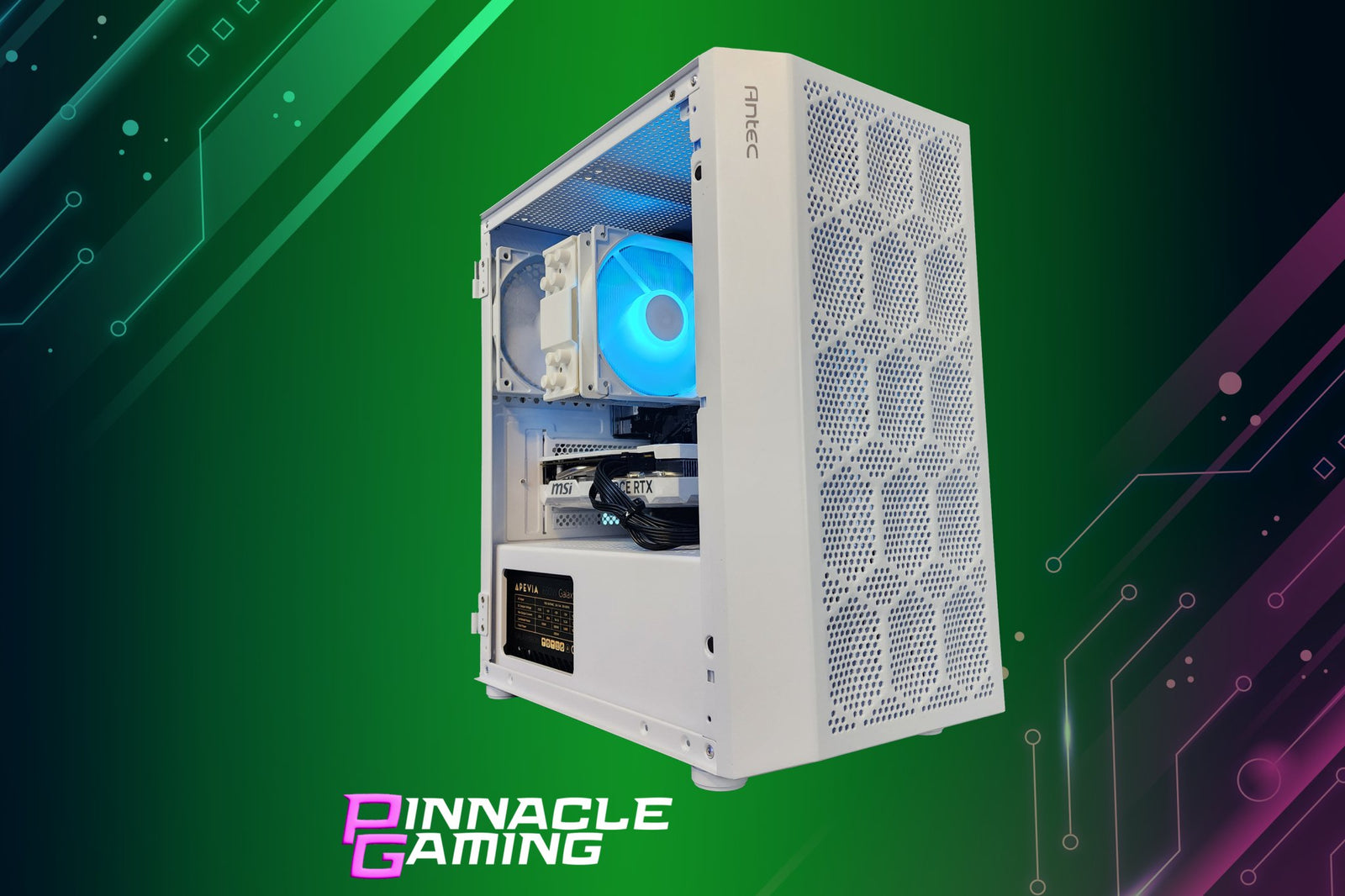 Pinnacle Gaming PC Ryzen 3 1TB 16GB DDR4 RTX 5060 WiFi White NX200M A520 - Geek Tech