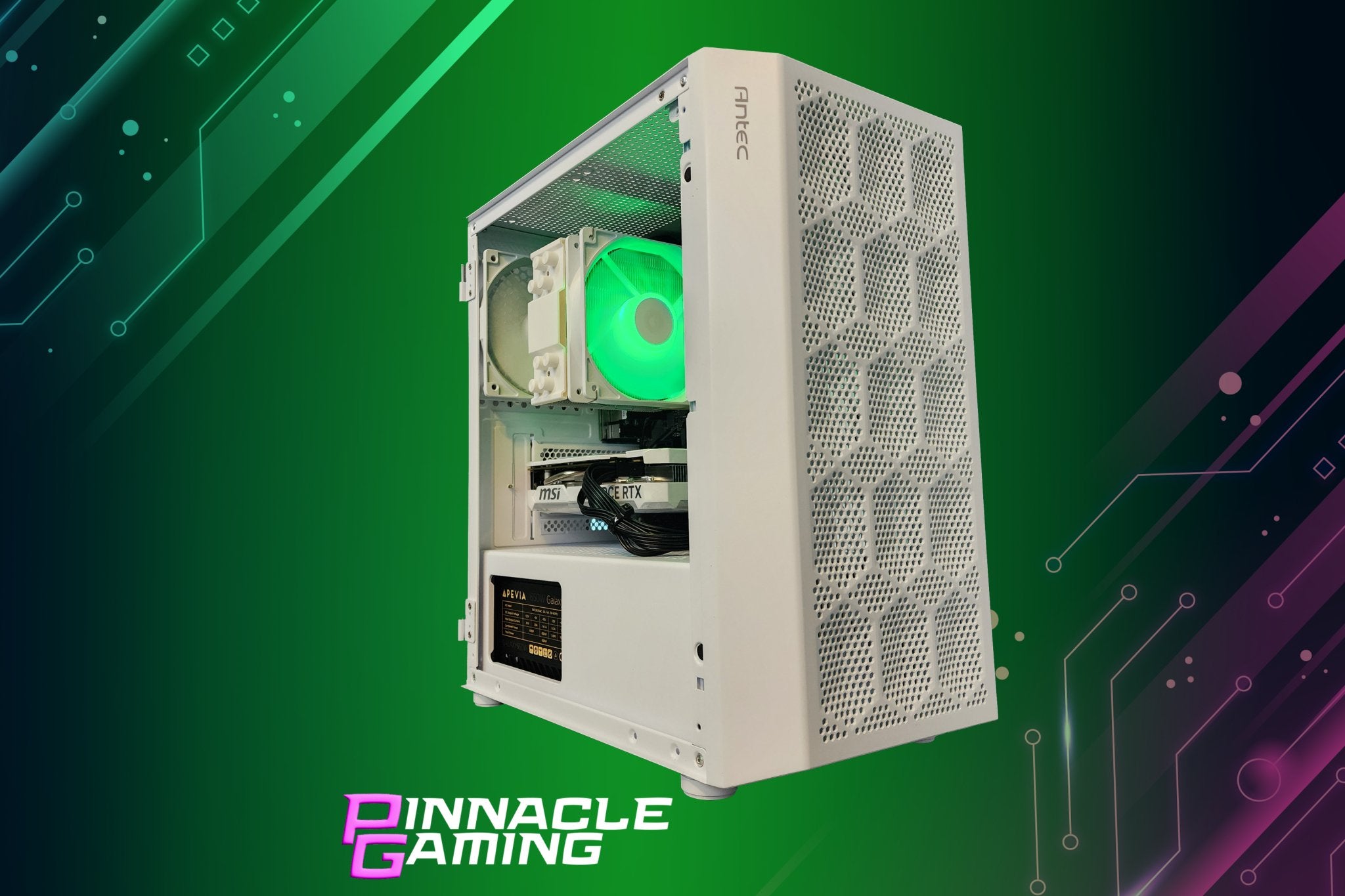 Pinnacle Gaming PC Ryzen 3 1TB 16GB DDR4 RTX 5060 WiFi White NX200M A520 - Geek Tech