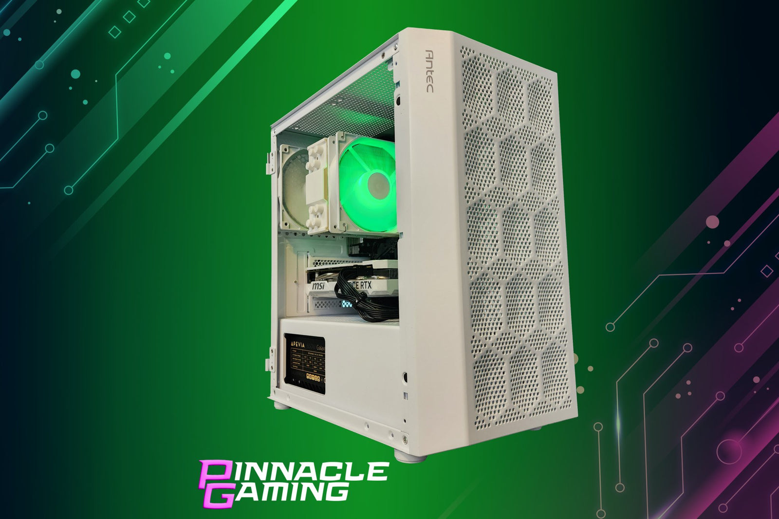 Pinnacle Gaming PC Ryzen 3 1TB 16GB DDR4 RTX 5060 WiFi White NX200M A520 - Geek Tech