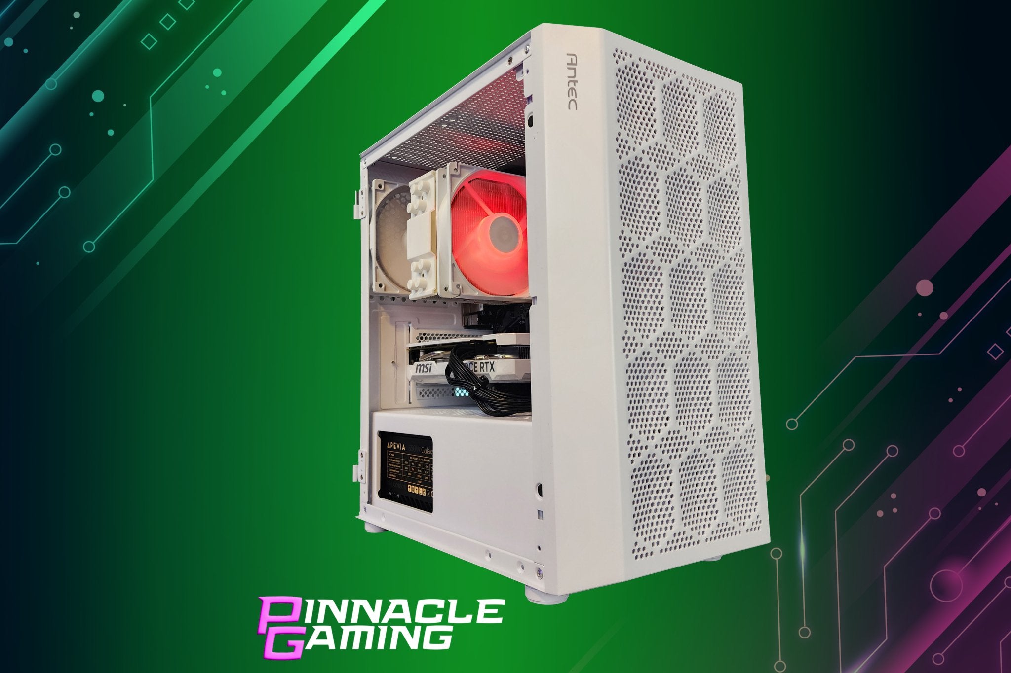 Pinnacle Gaming PC Ryzen 3 1TB 16GB DDR4 RTX 5060 WiFi White NX200M A520 - Geek Tech
