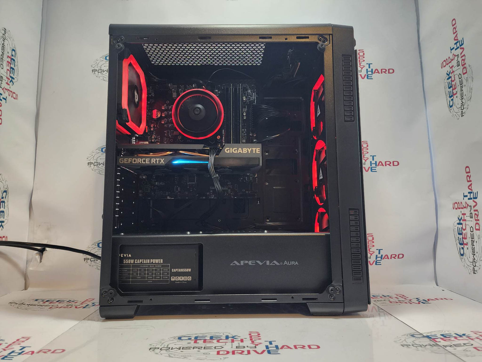 Gaming Desktop PC Computer Intel i5 NVIDIA GeForce RTX 4060 Ti 1TB SSD 16GB DDR5 Wifi Aura-P Black H610 - Geek Tech