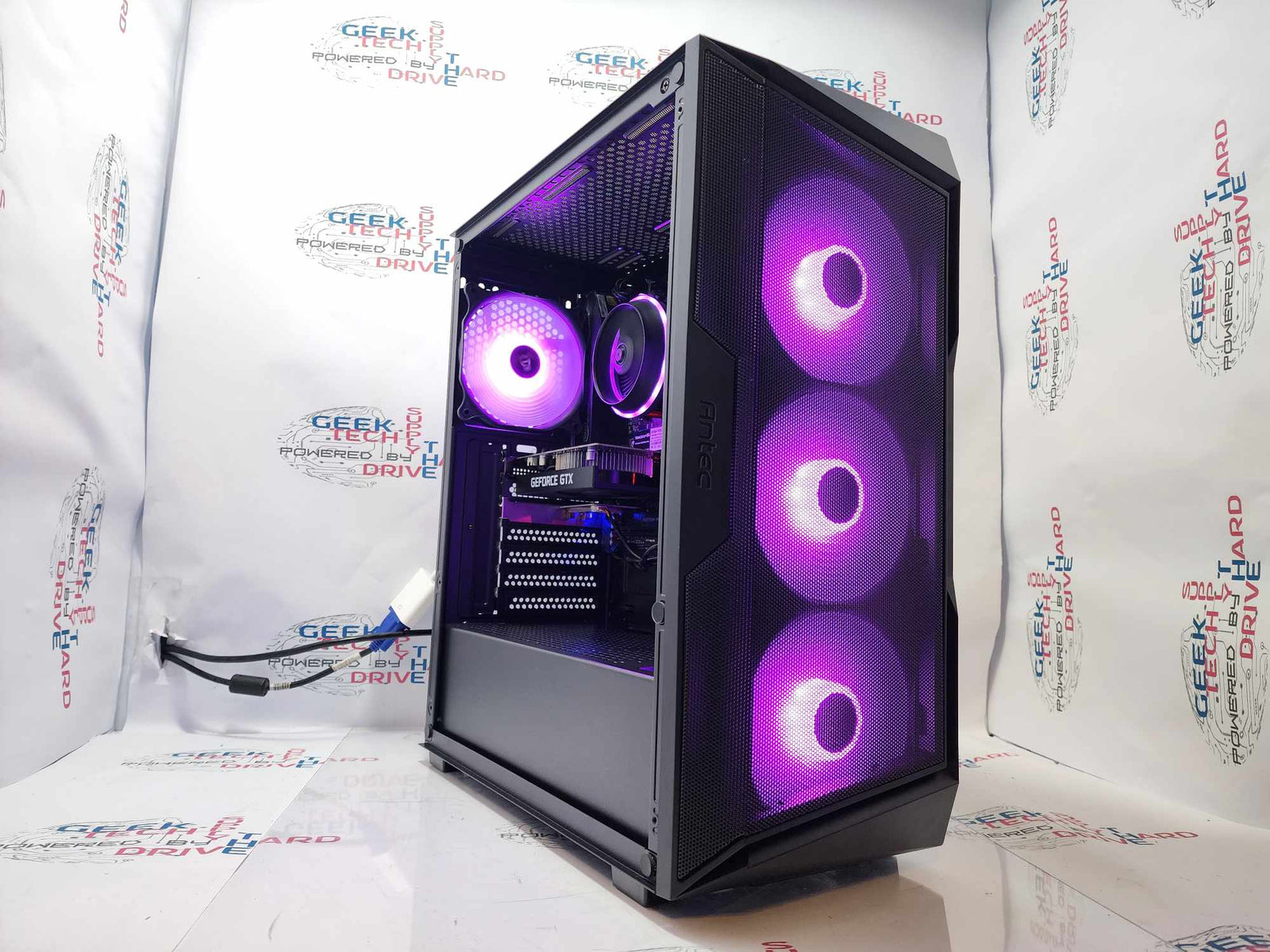 GTech Gaming Computer Windows 10 i5-7400 GTX 1650 1TB SSD 16GB RAM Black - Geek Tech