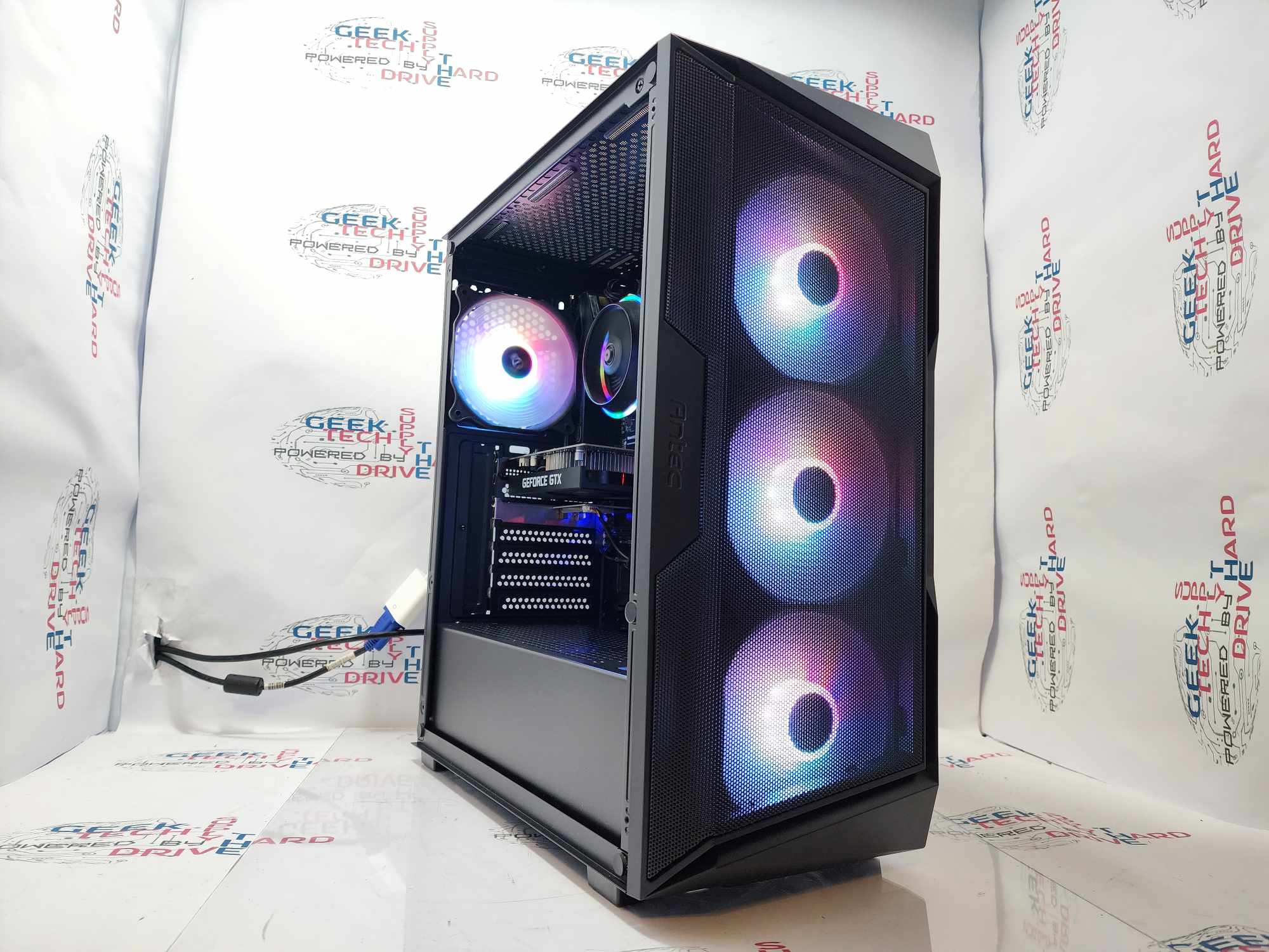 GTech Gaming Computer Windows 10 i5-7400 GTX 1650 1TB SSD 16GB RAM Black - Geek Tech