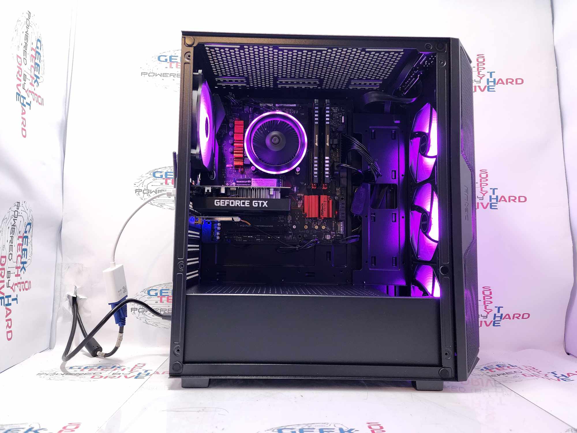 GTech Gaming Computer Windows 10 i5-7400 GTX 1650 1TB SSD 16GB RAM Black - Geek Tech