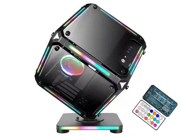 Mannajue Rubix Cube Micro-ATX/Mini-ITX PC CASE / Luxury/ 3-Sided Tempered Glass /ARGB HUB included(Without FAN) - Geek Tech