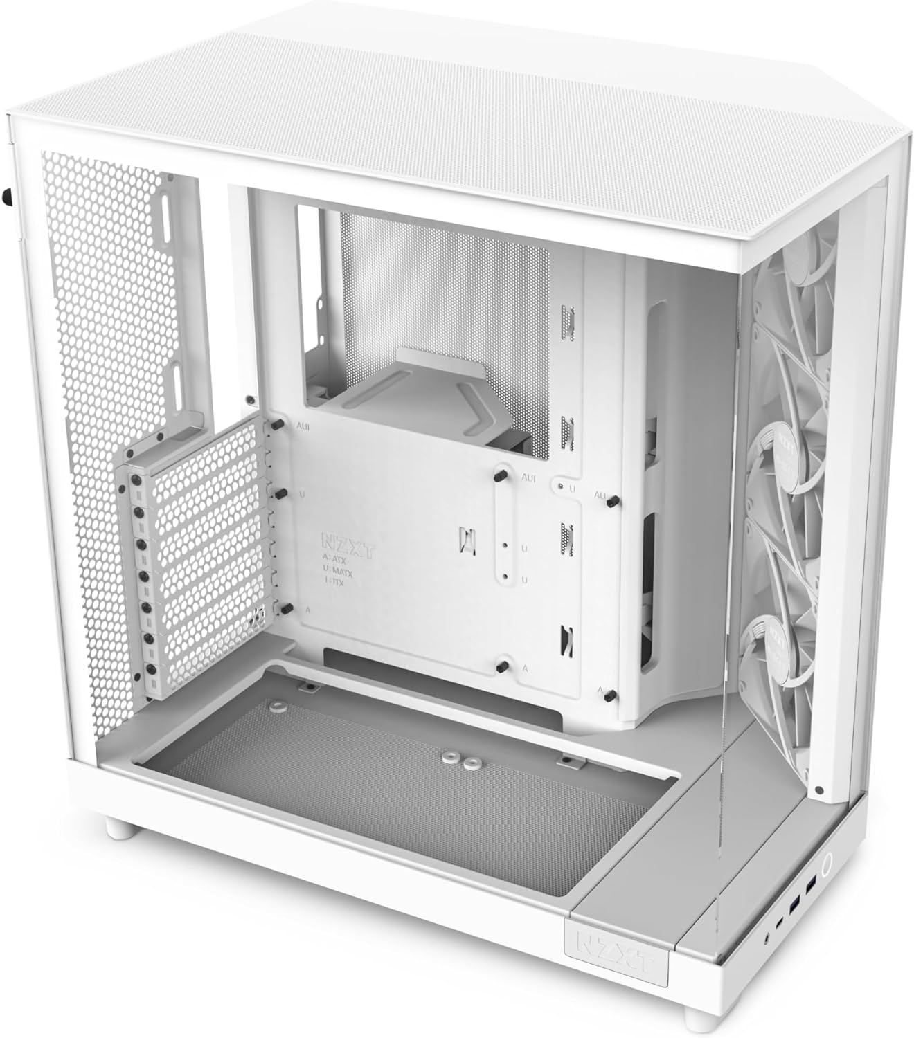 NXZT H6 Flow CC-H61FW-01 Includes 3 x 120mm Fans White Case - Geek Tech