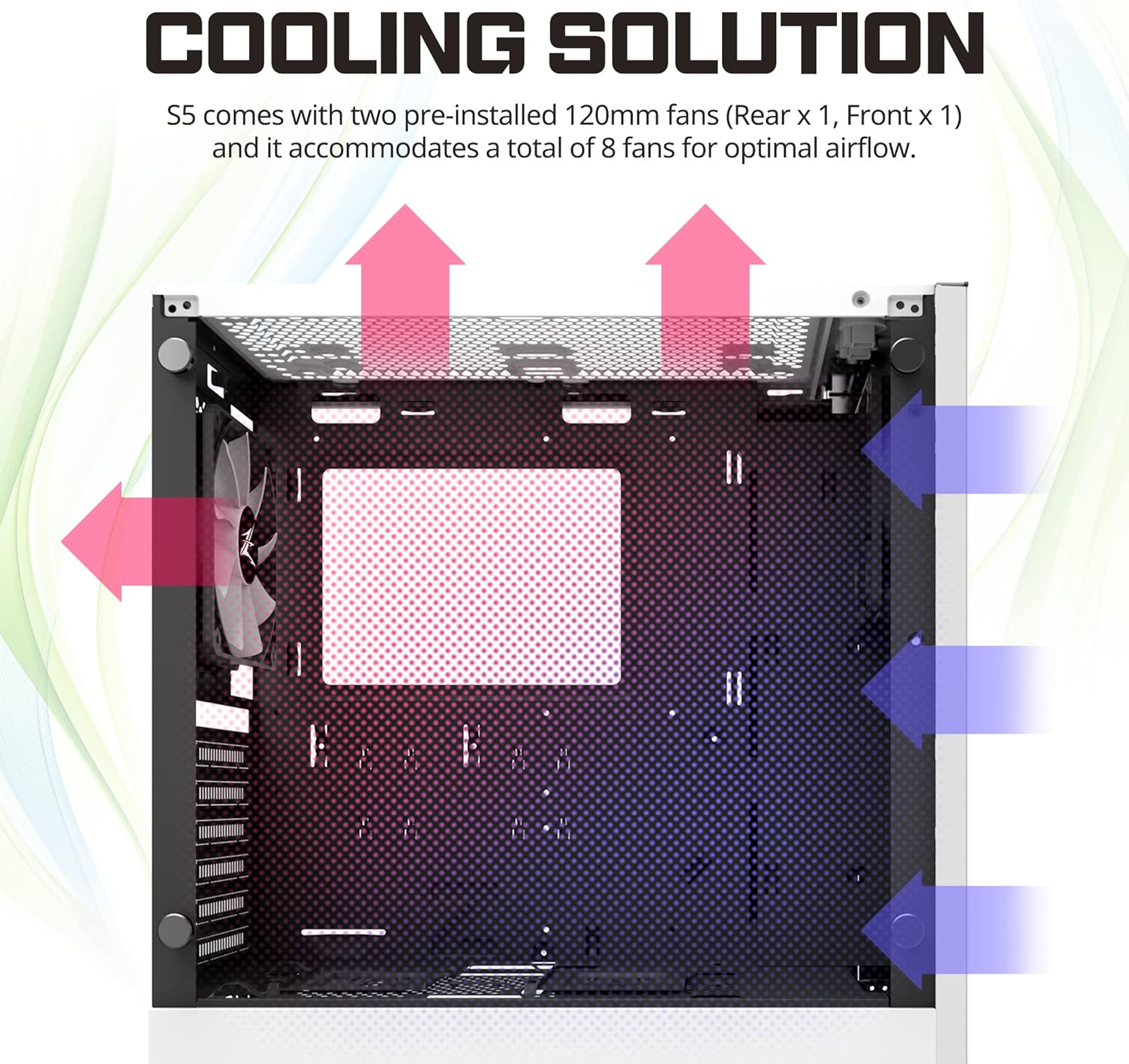 Zalman S5 ATX Mid-Tower Gaming PC Case - White - Geek Tech