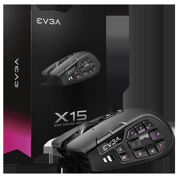 Ratón para juegos EVGA X15 MMO 904-W1-15BK-KR 