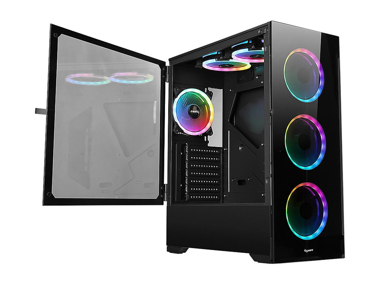 BGears b-Voguish RGB Gaming PC with Tempered Glass ATX Mid Tower, USB3.0, Support E-ATX, ATX, mATX, ITX