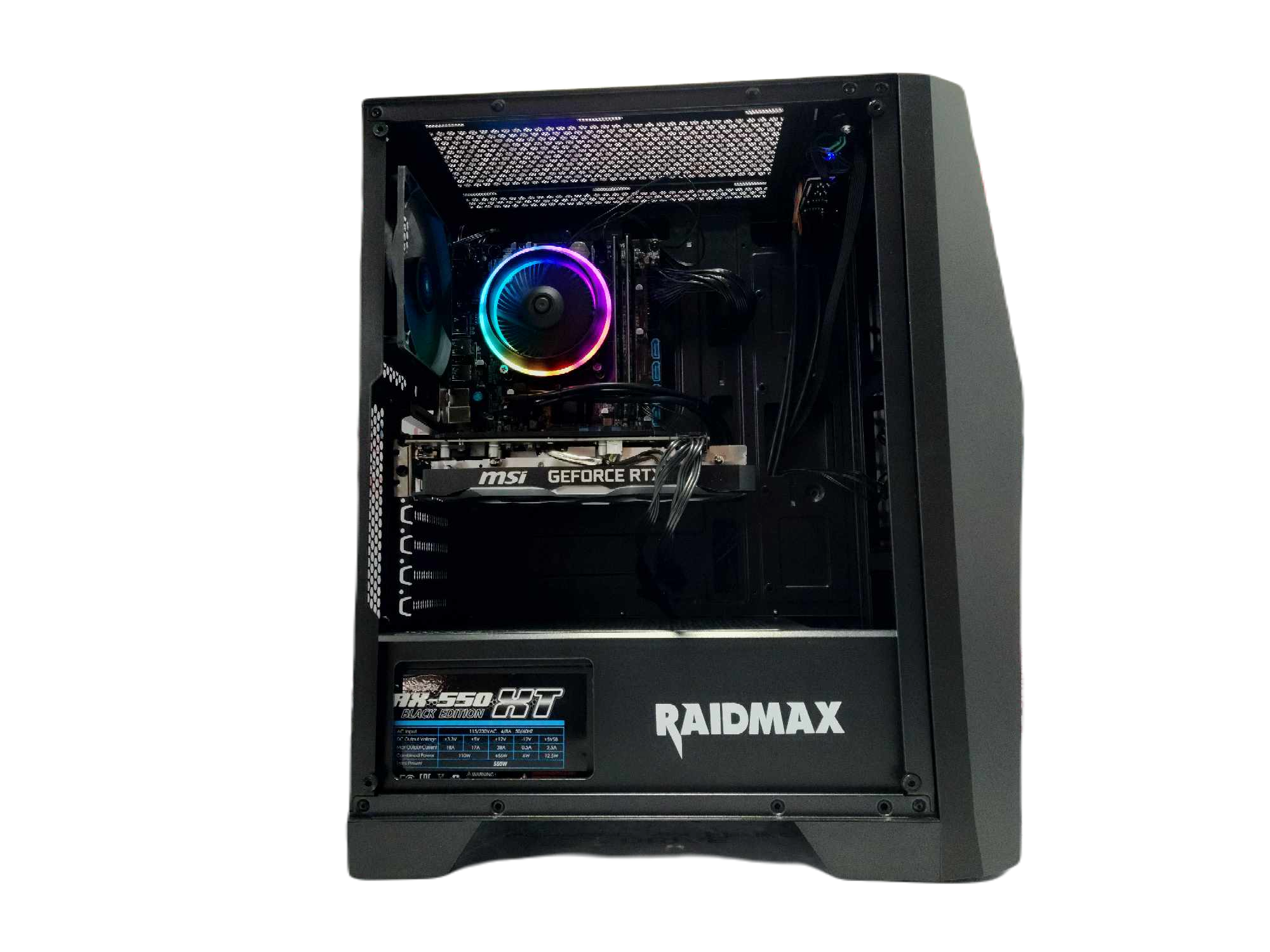 Custom Gaming Desktop PC Ryzen 3 Quad-Core 500GB SSD RTX 2060 32gb Black S811 A520 - Geek Tech