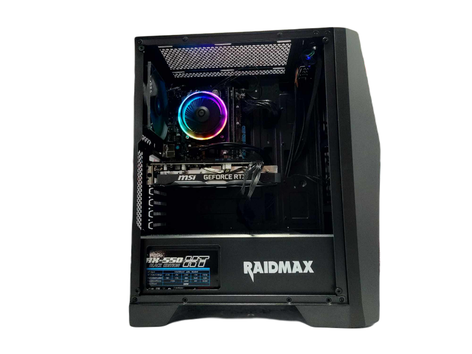 Custom Gaming Desktop PC Ryzen 3 Quad-Core 500GB SSD RTX 2060 32gb Black S811 A520 - Geek Tech