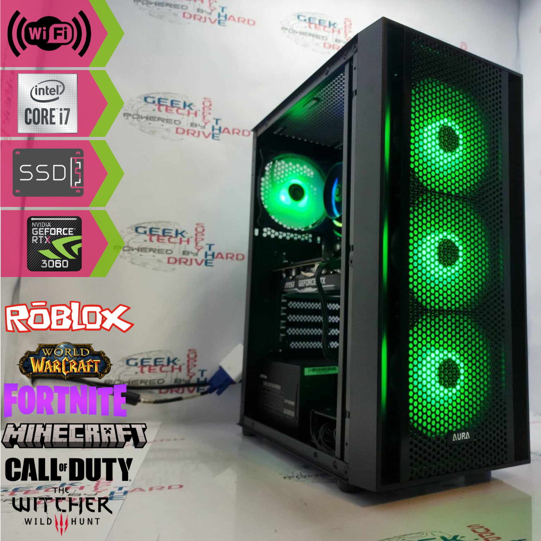 Gaming Desktop PC Computer Intel i7 NVIDIA GeForce RTX 3060 1TB SSD WiFi 16GB Gamdias H81