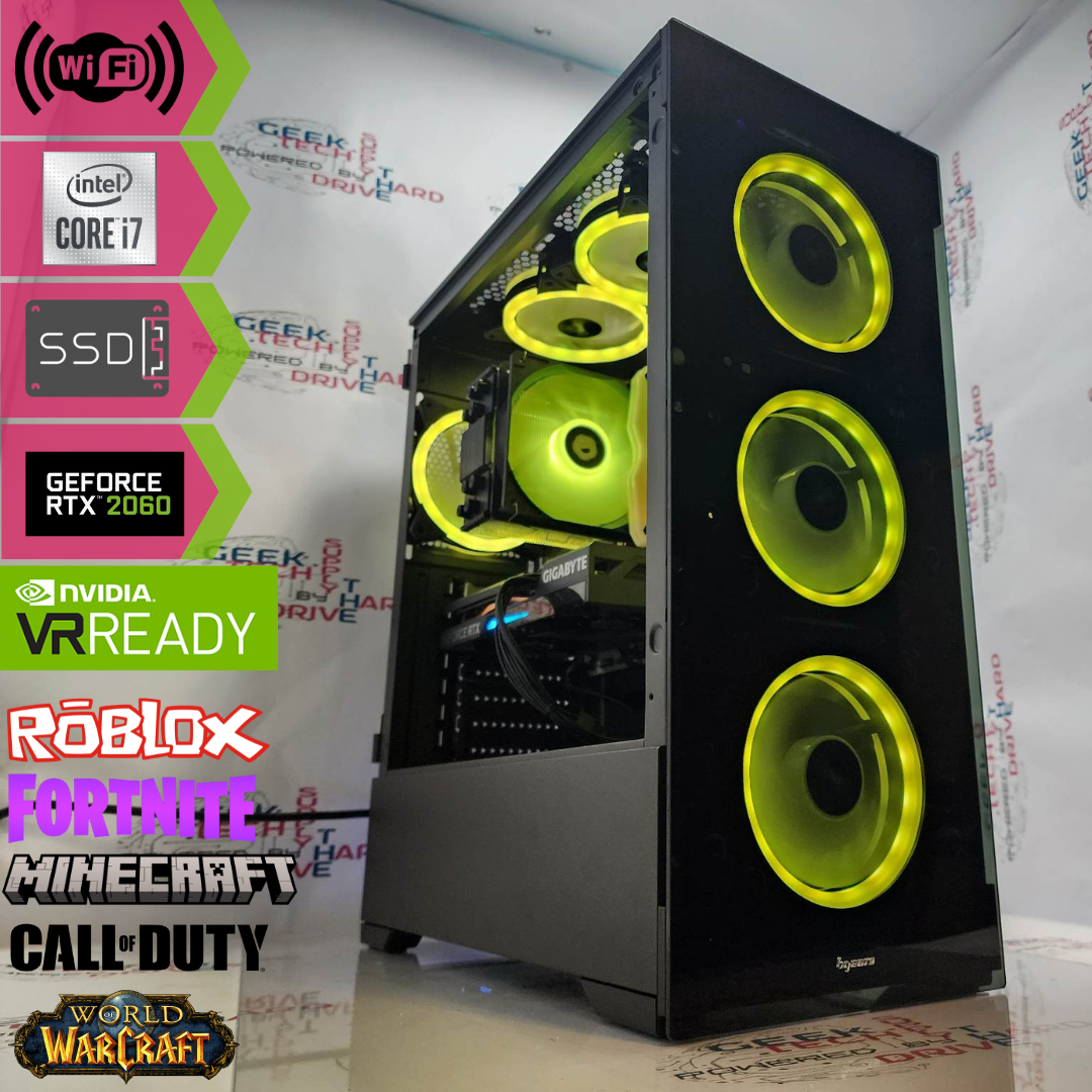 Custom Gaming Desktop PC Computer i7 1tb SSD 16gb NVIDIA RTX 2060 WiFi RGB Vog H8