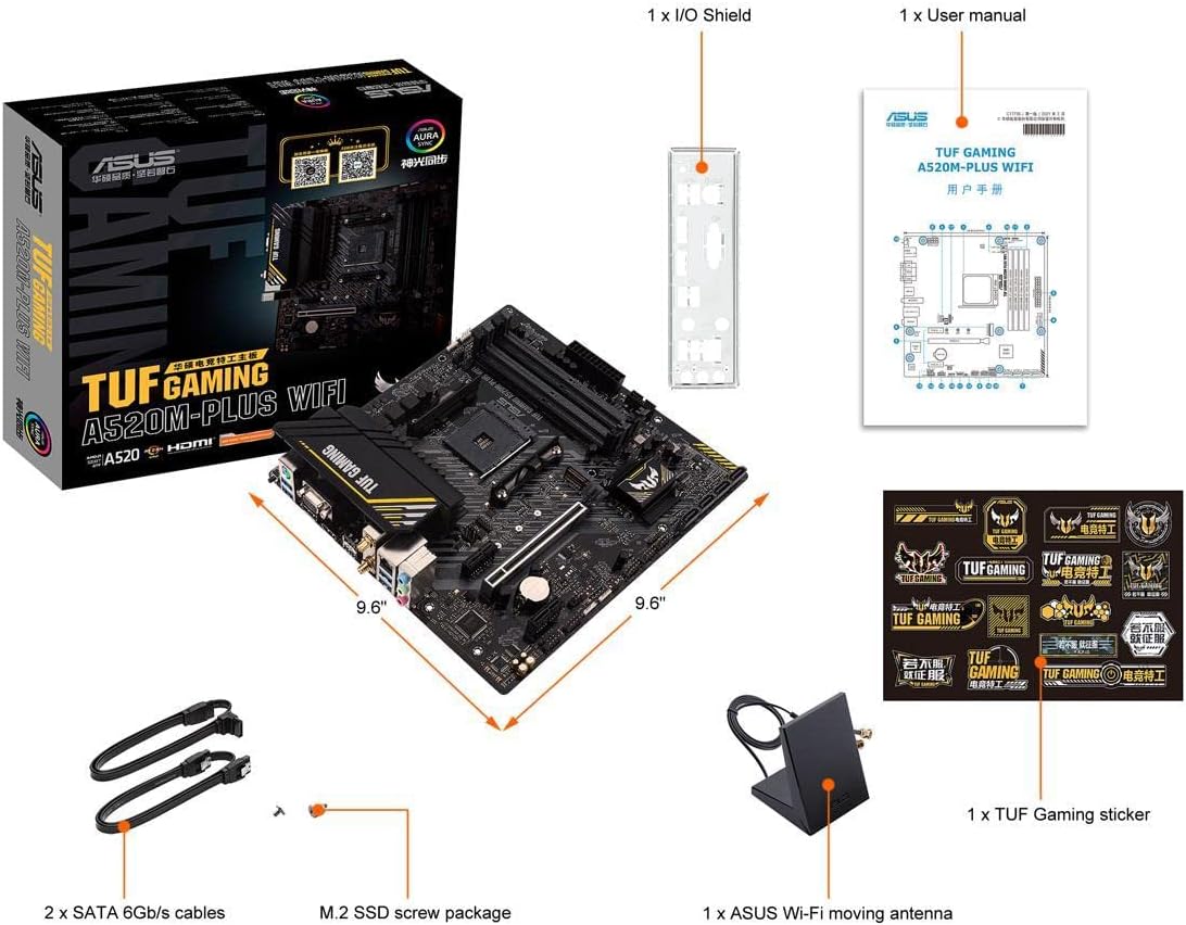 (AMD) ASUS TUF Gaming A520M - PLUS (WiFi) AMD AM4 microATX Gaming Motherboard - Geek Tech