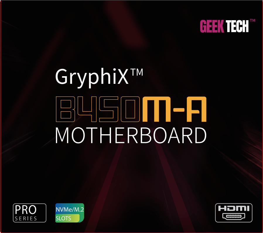 (AMD) GeekTech GryphiX B450M - A AMD AM4 Socket Motherboard AM4+ M - ATX Micro ATX DDR4 - Geek Tech