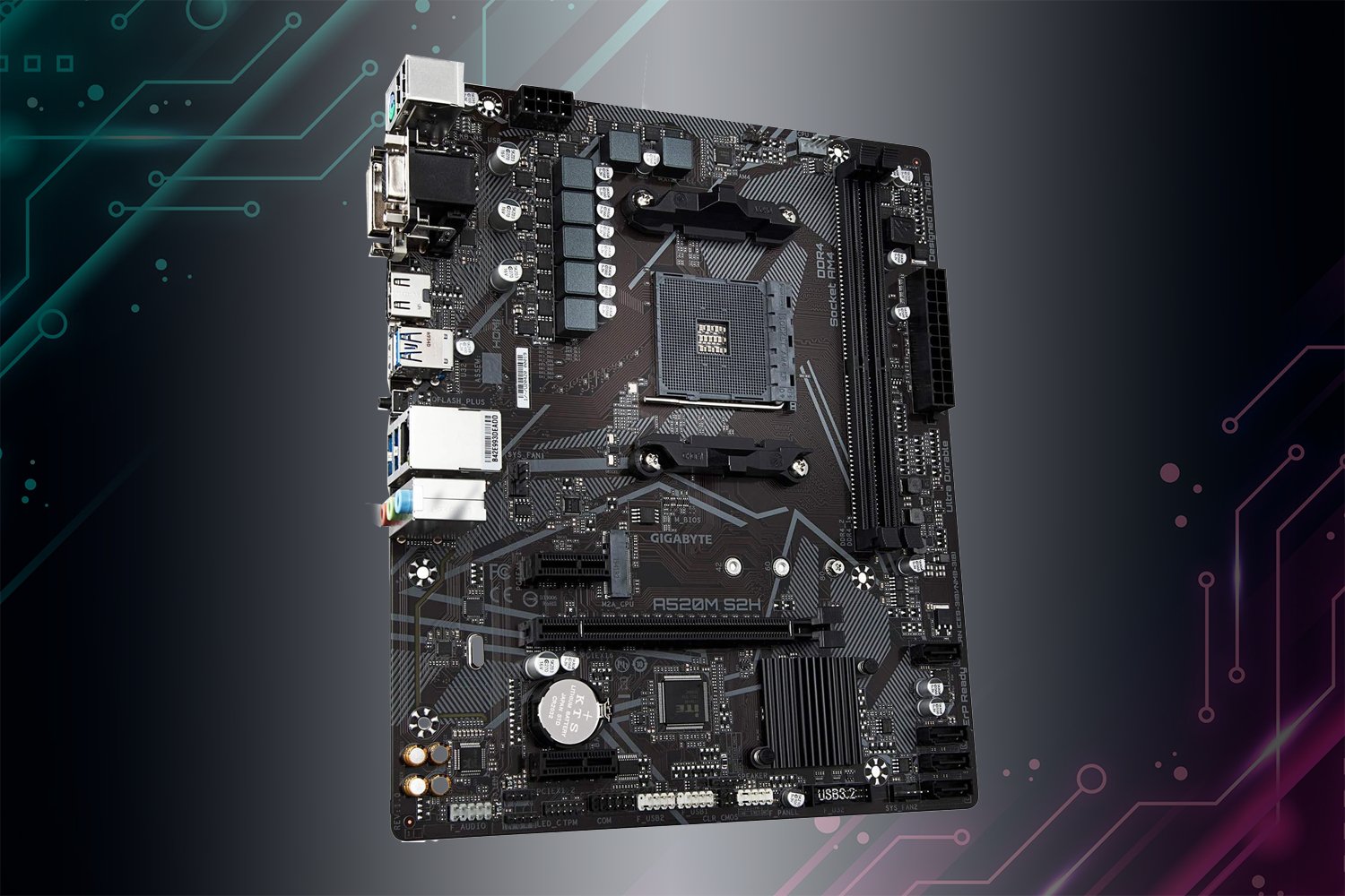 (AMD) Gigabyte A520M S2H AM4 DDR4 Motherboard - Geek Tech