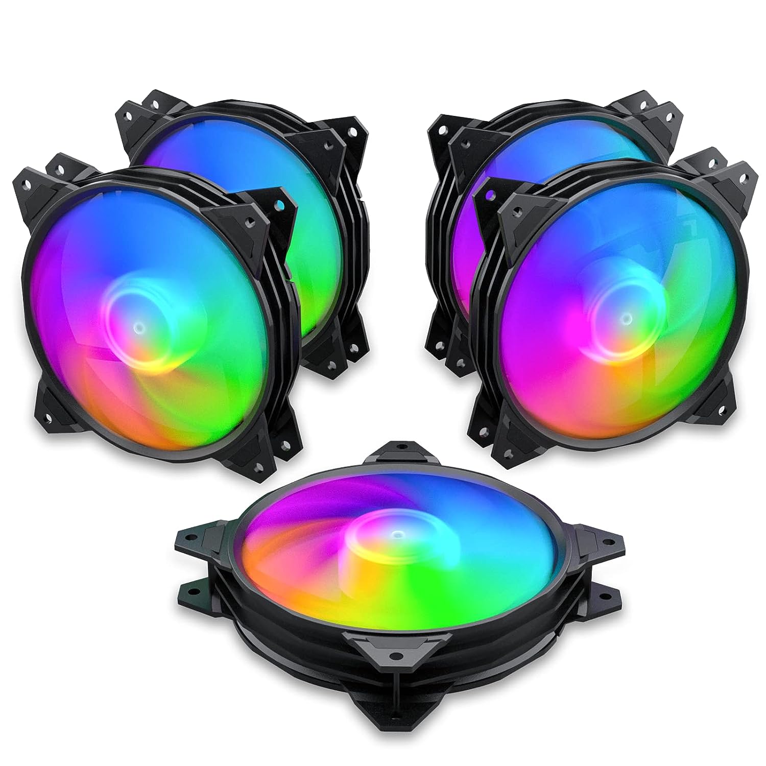 Assorted 5 - pack 120mm RGB Computer Fans - Geek Tech