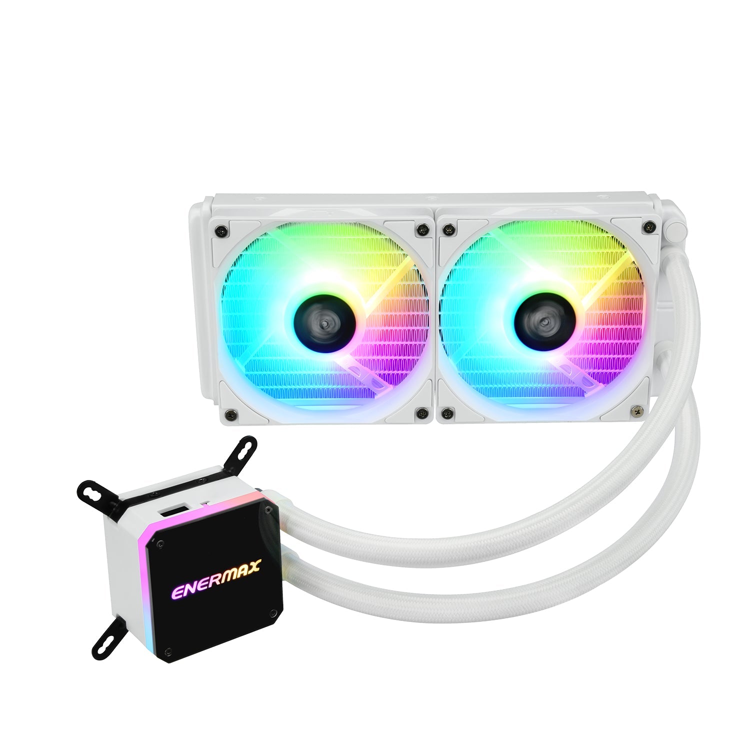 Assorted Brand 240mm RGB CPU AIO Liquid Cooler - White - Geek Tech