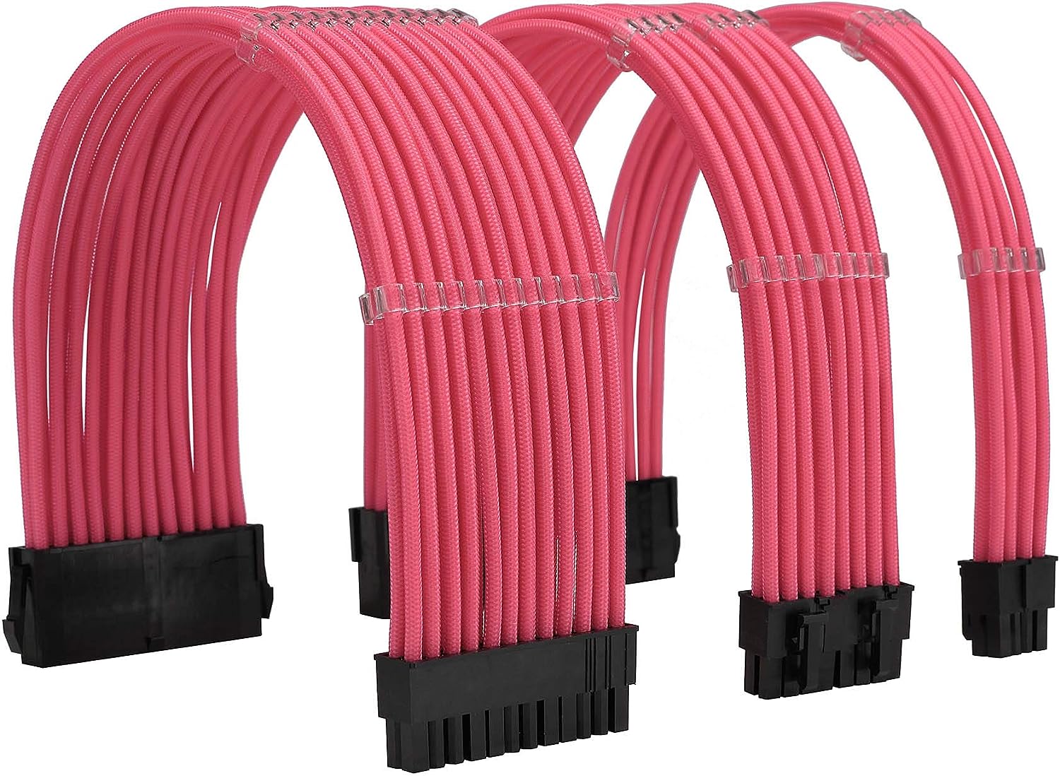 Assorted Computer Sleeved Cables - Pink - Geek Tech