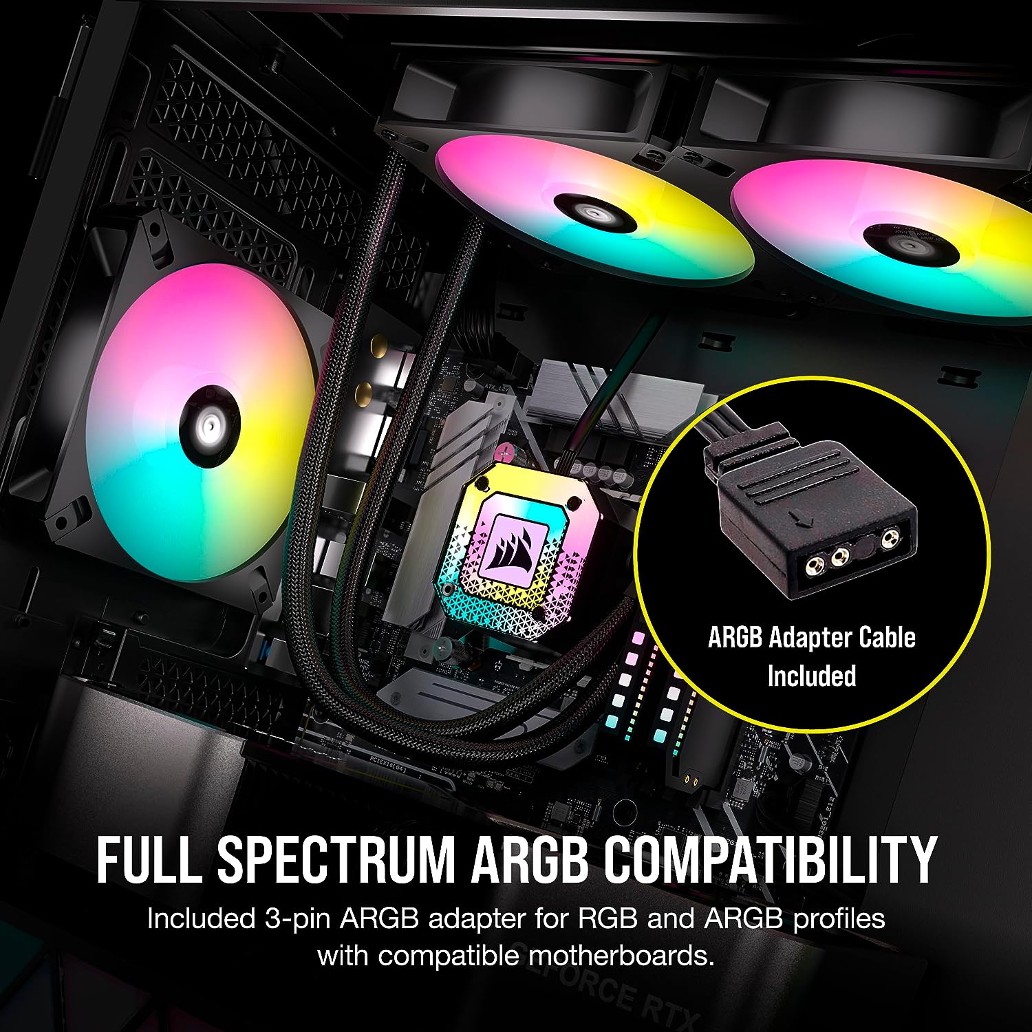 CORSAIR iCUE AR120 RGB Digital 120mm ARGB-Compatible Fans - Triple Fan Kit - Black - Geek Tech