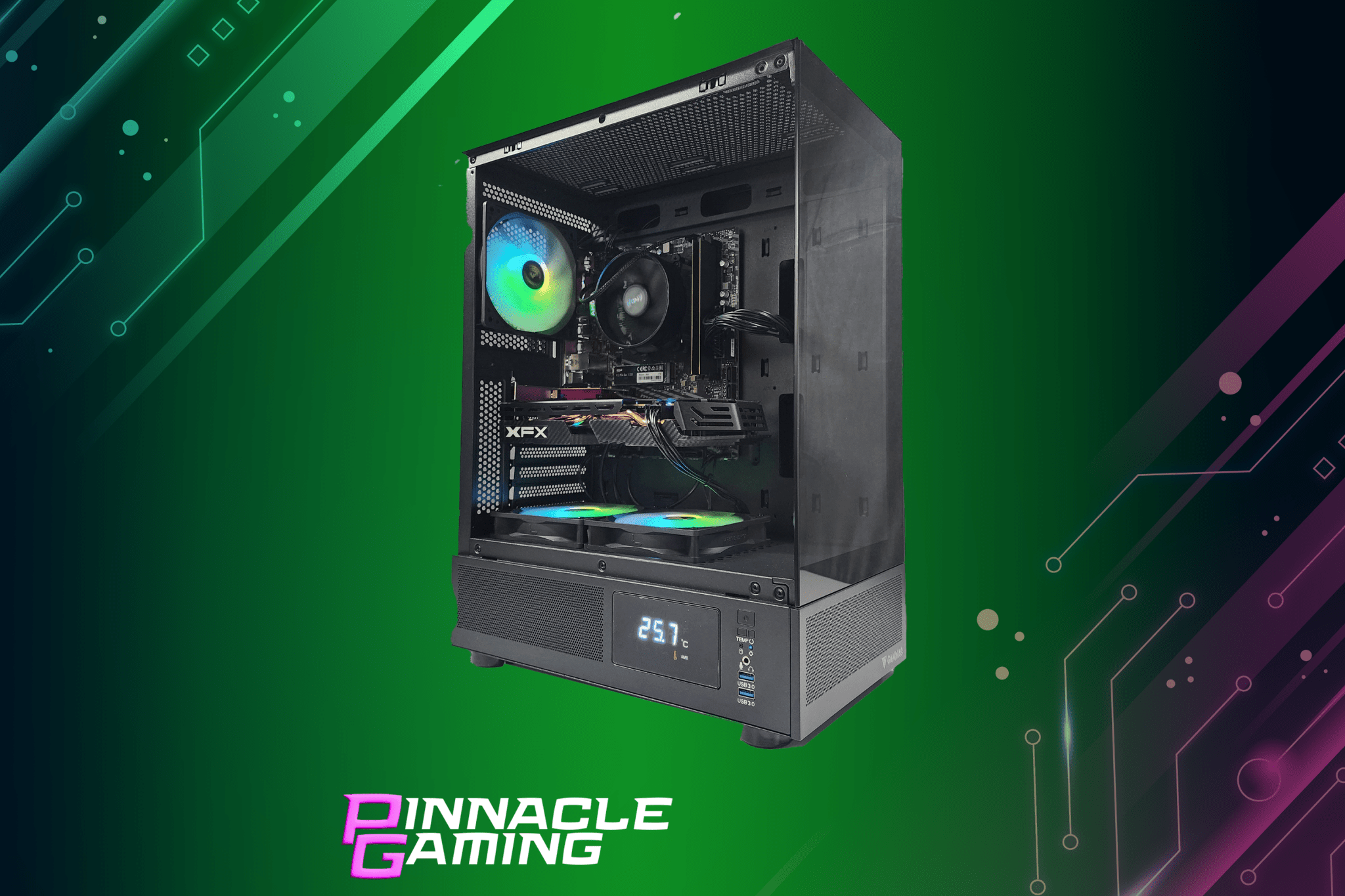 Custom Budget Streaming Gaming Desktop Ryzen 5 RTX 5060 1TB SSD 16GB WiFi Bluetooth DDR4 - Geek Tech