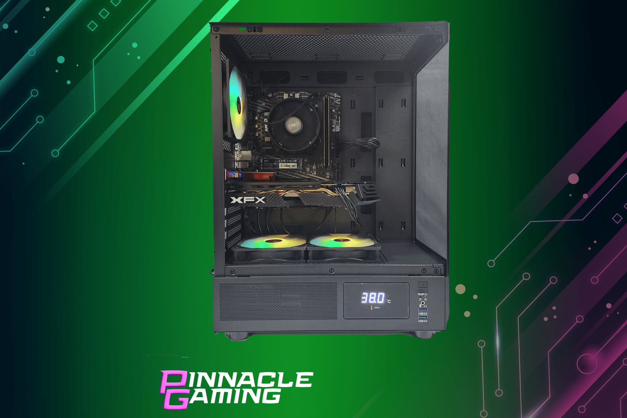 Custom Budget Streaming Gaming Desktop Ryzen 5 RTX 5060 1TB SSD 16GB WiFi Bluetooth DDR4 - Geek Tech