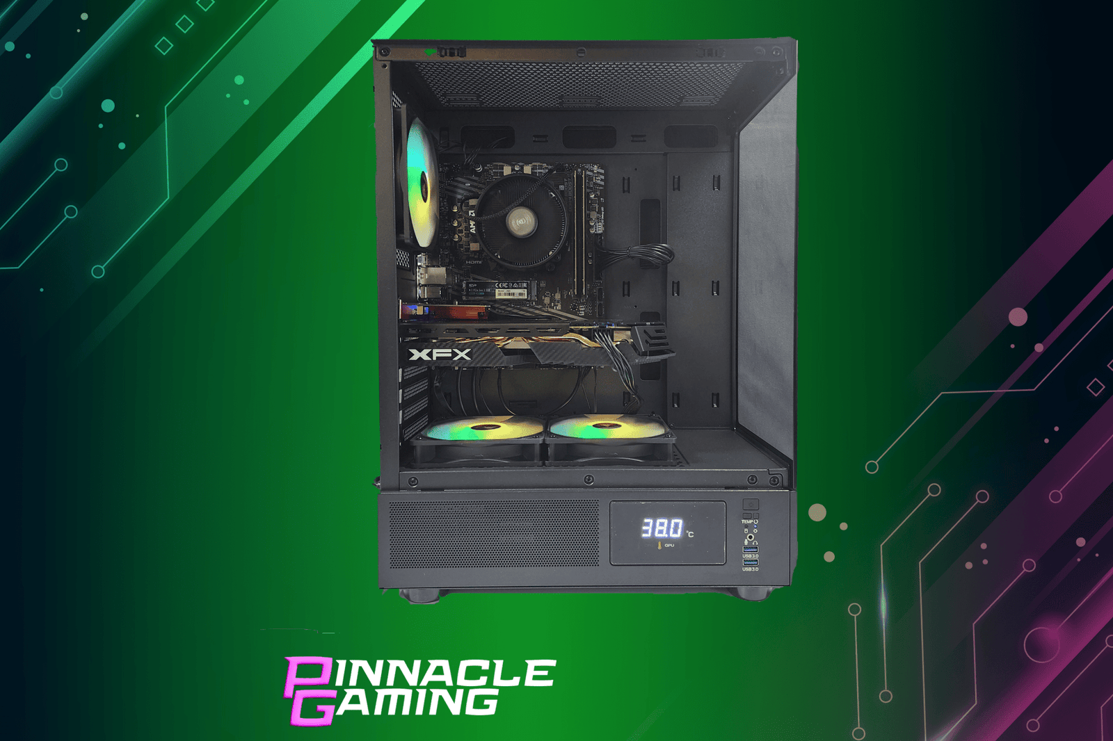 Custom Budget Streaming Gaming Desktop Ryzen 5 RTX 5060 1TB SSD 16GB WiFi Bluetooth DDR4 - Geek Tech