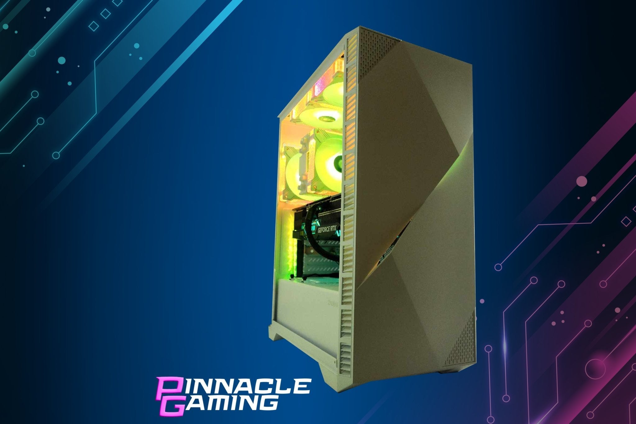 Custom Gaming Desktop PC Computer Intel i3 NVIDIA RTX 5060 2TB SSD 32GB DDR5 White RGB B760 - Geek Tech