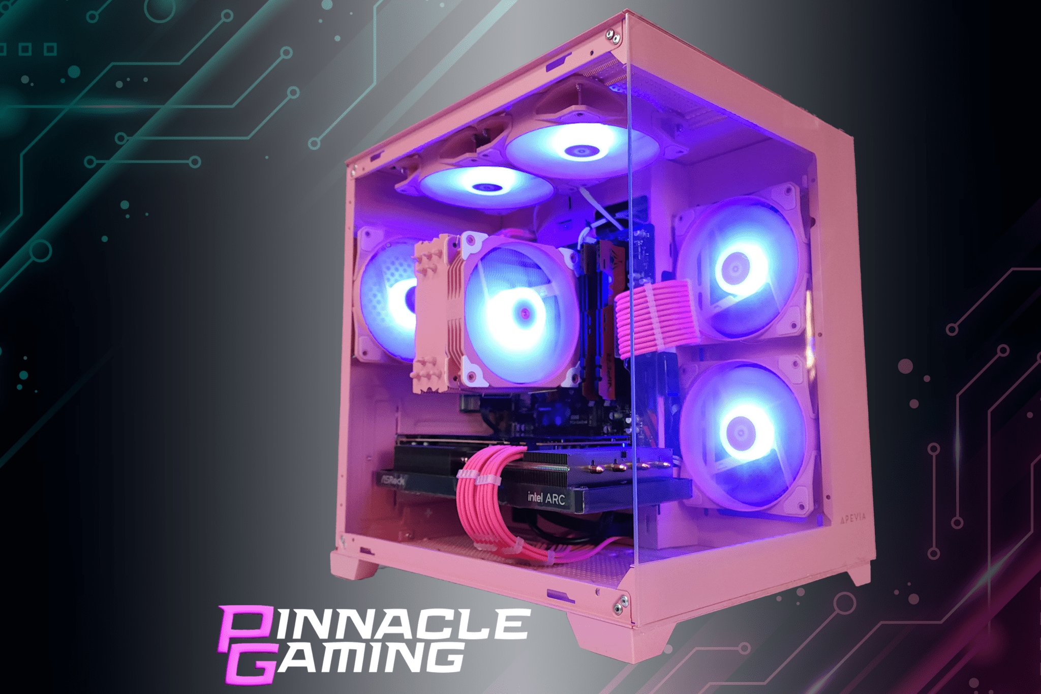 Custom Gaming Desktop PC Intel i5 RTX 4060 Ti 2TB SSD 64GB DDR4 Pink Prism - Geek Tech