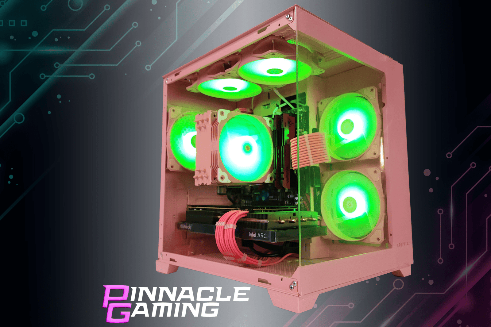 Custom Gaming Desktop PC Intel i5 RTX 4060 Ti 2TB SSD 64GB DDR4 Pink Prism - Geek Tech