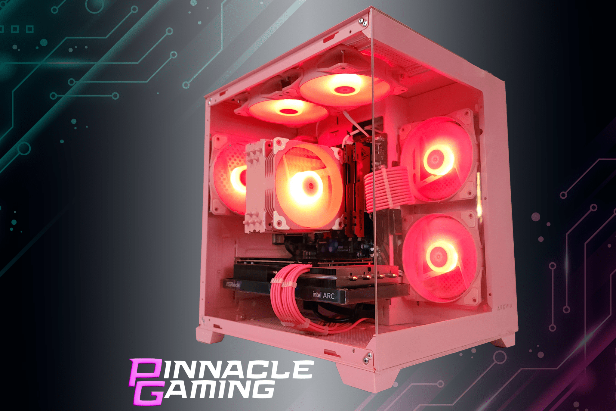 Custom Gaming Desktop PC Intel i5 RTX 4060 Ti 2TB SSD 64GB DDR4 Pink Prism - Geek Tech