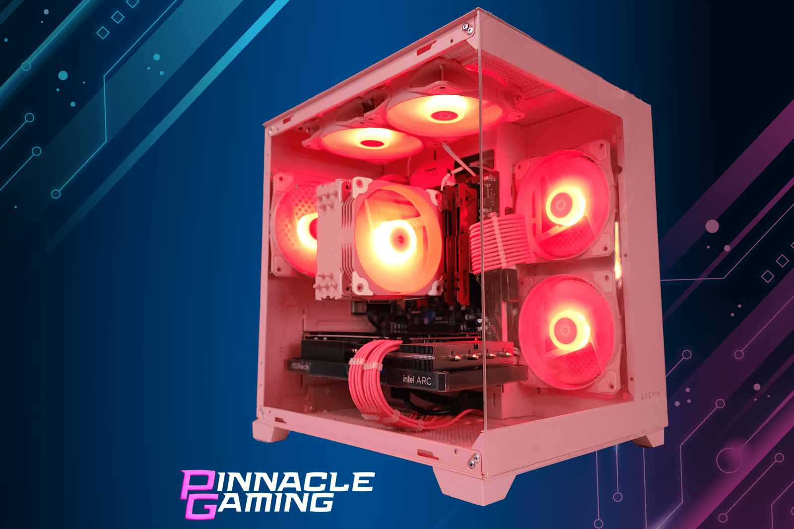 Custom Gaming Desktop PC Intel i7 RTX 5060 2TB SSD 16GB DDR4 Pink Prism - Geek Tech