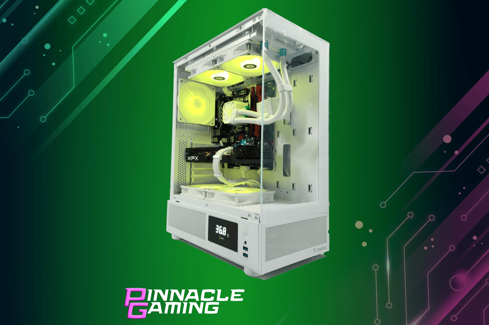 Custom Gaming Desktop Water Cooled RTX 5060 Ryzen 5 2TB SSD 32GB DDR4 White - Geek Tech