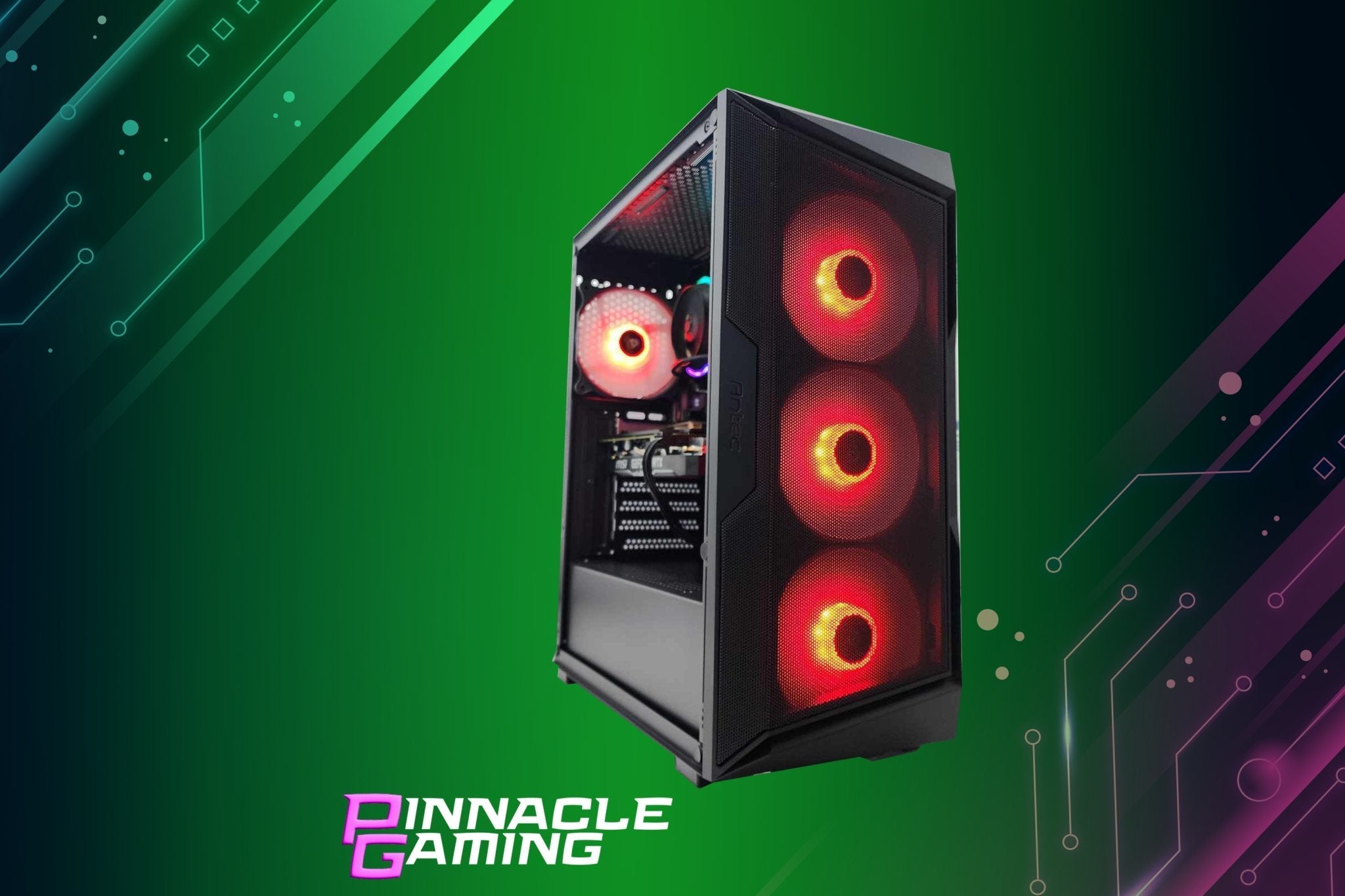 Custom Gaming PC Desktop Computer i3 NVIDIA RTX 5060 500GB SSD 1TB HDD 16GB DDR4 AX61 Black H610 - Geek Tech