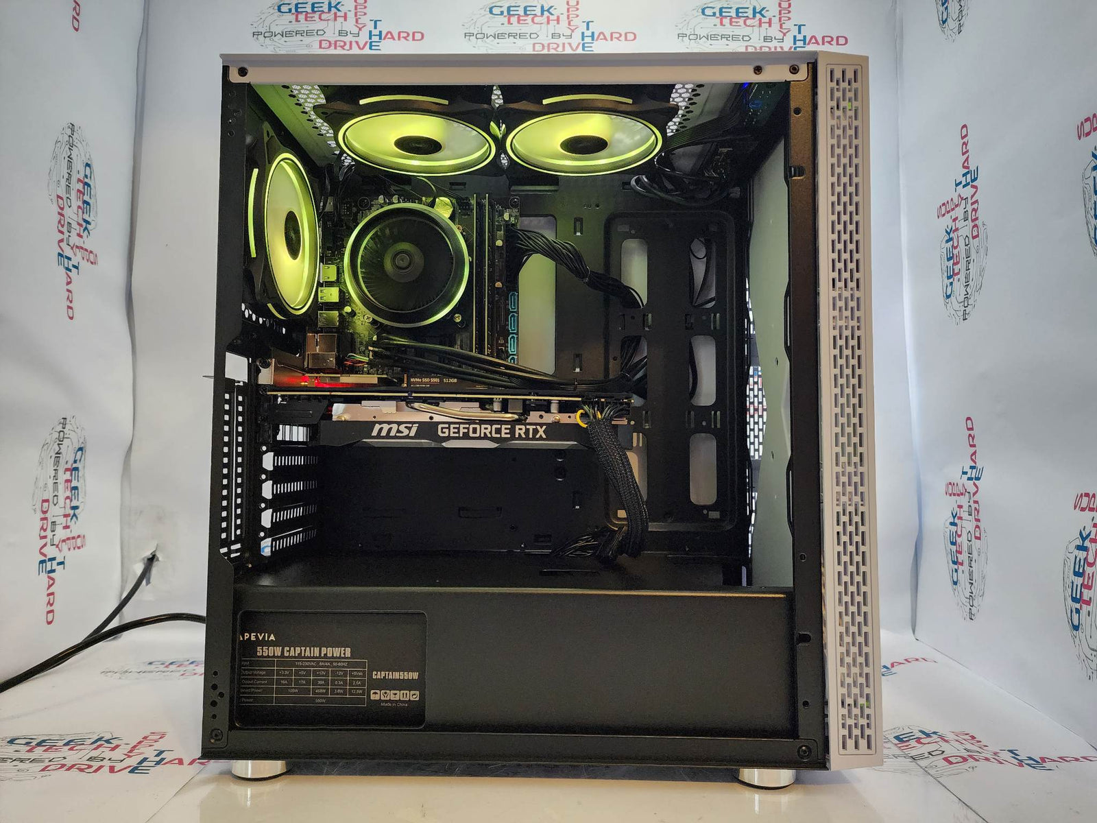 Custom Gaming PC Desktop Computer i5 NVIDIA GeForce RTX 5060 2TB SSD 16GB DDR5 Blackwidow White B760 - Geek Tech