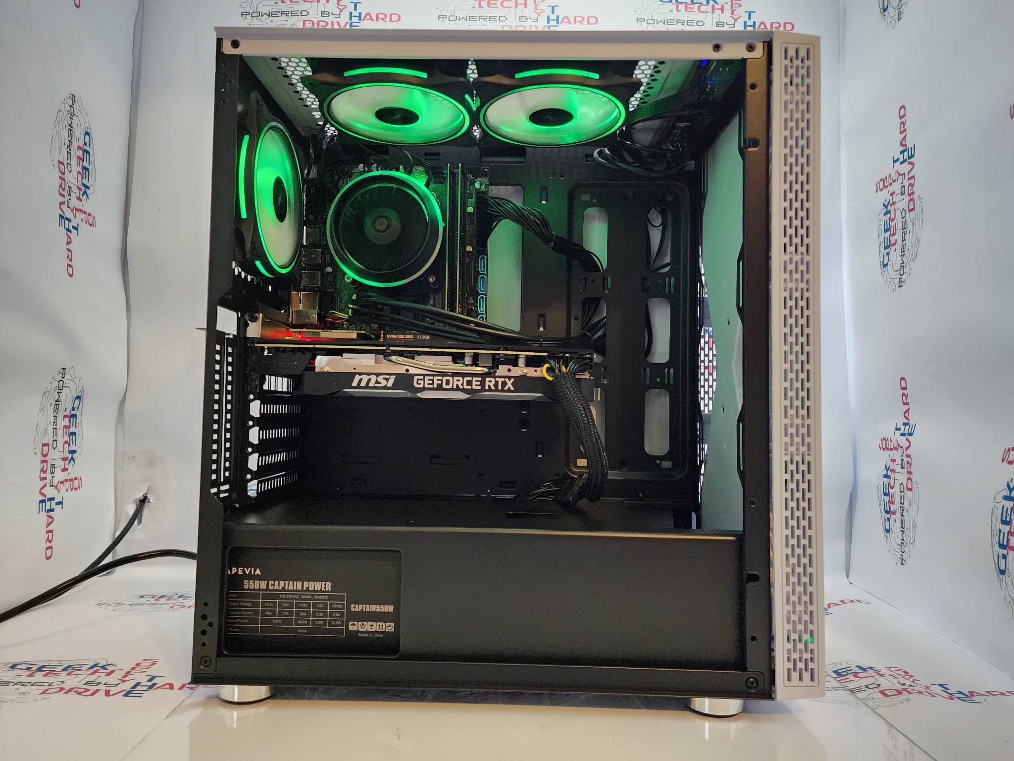 Custom Gaming PC Desktop Computer i5 NVIDIA GeForce RTX 5060 2TB SSD 16GB DDR5 Blackwidow White B760 - Geek Tech