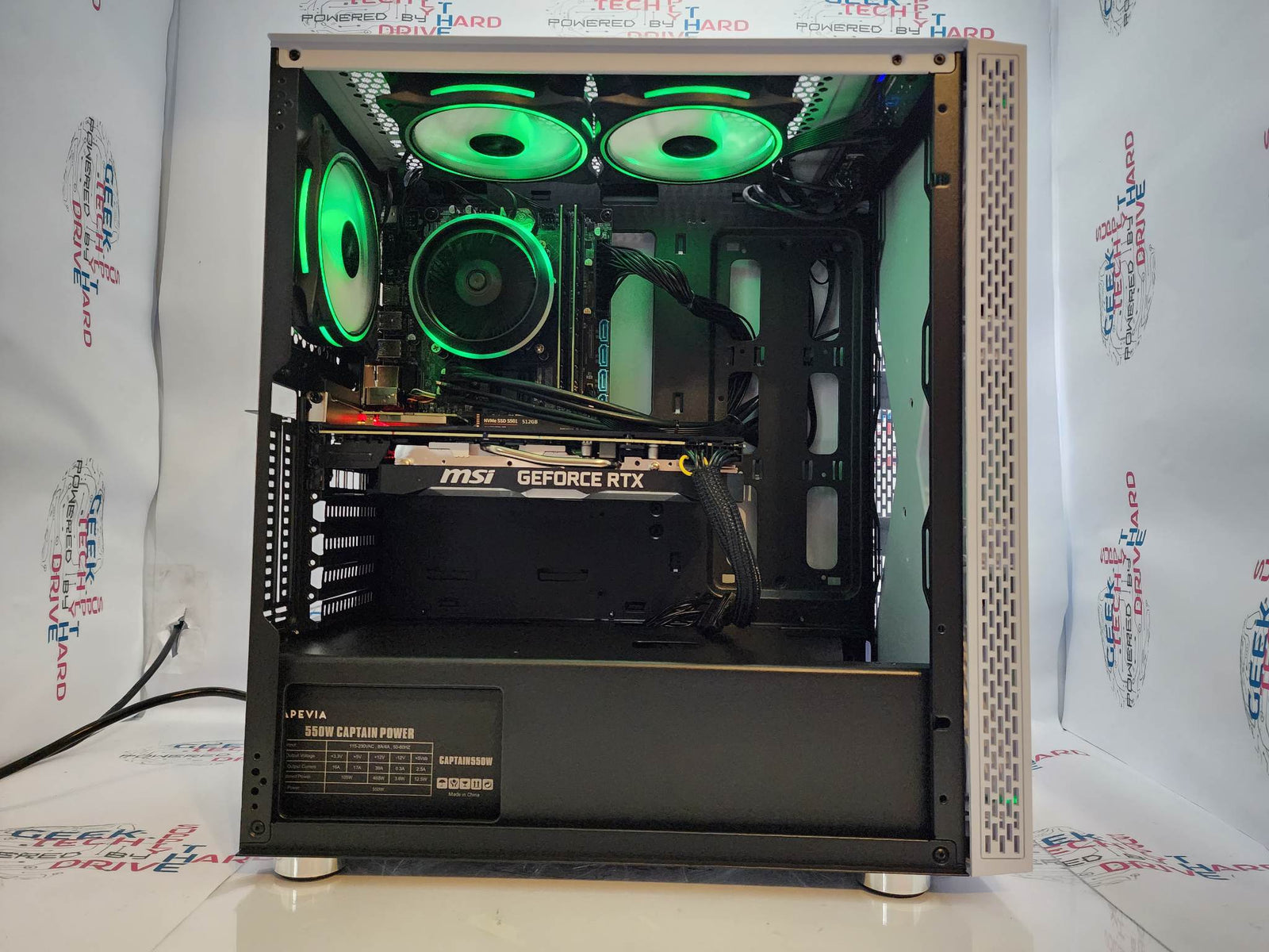Custom Gaming PC Desktop Computer i5 NVIDIA GeForce RTX 5060 2TB SSD 16GB DDR5 Blackwidow White B760 - Geek Tech