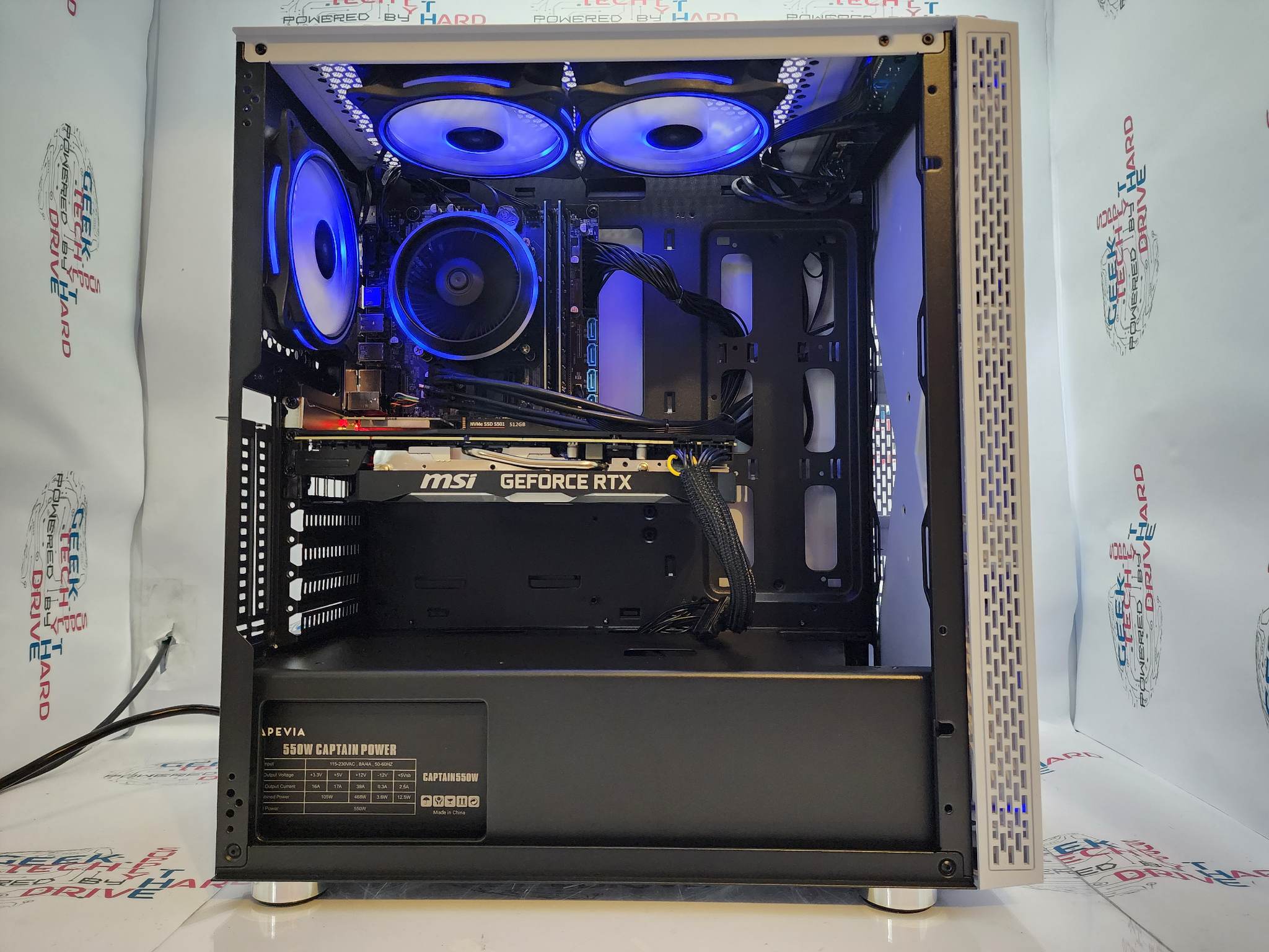 Custom Gaming PC Desktop Computer i5 NVIDIA GeForce RTX 5060 2TB SSD 16GB DDR5 Blackwidow White B760 - Geek Tech