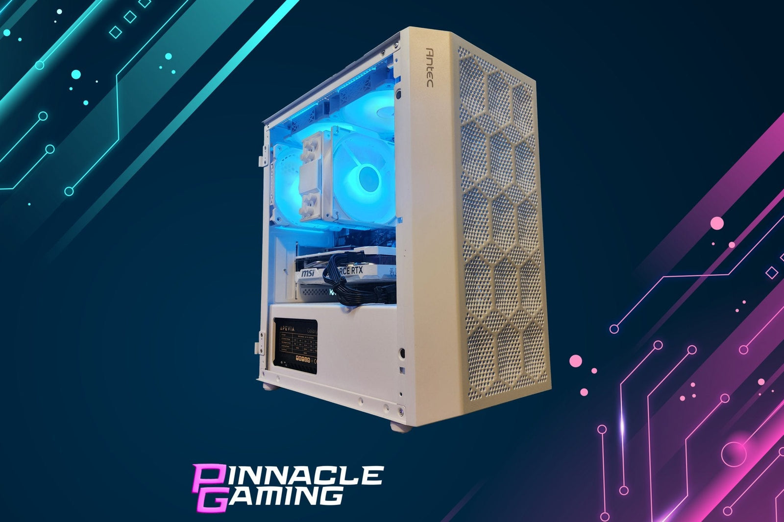 Custom Gaming PC Ryzen 5 1TB 32GB DDR4 RTX 5060 WiFi White NX200M A520 - Geek Tech