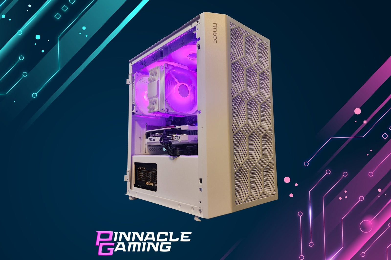 Custom Gaming PC Ryzen 5 1TB 32GB DDR4 RTX 5060 WiFi White NX200M A520 - Geek Tech