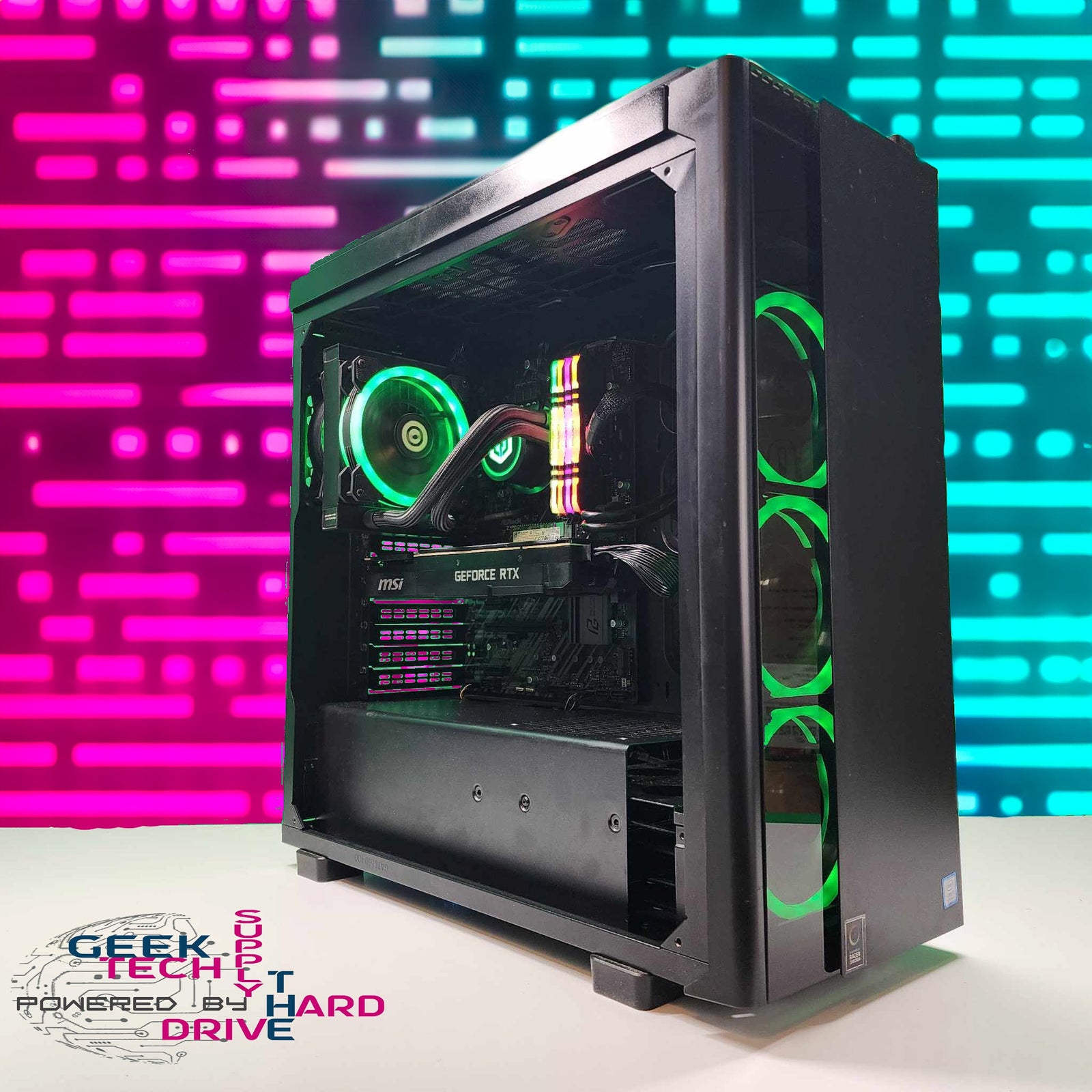 CyberPower Gaming PC i7-9700k RTX 2080 SUPER 1tb SSD 32GB DDR4 AIO Black - Geek Tech