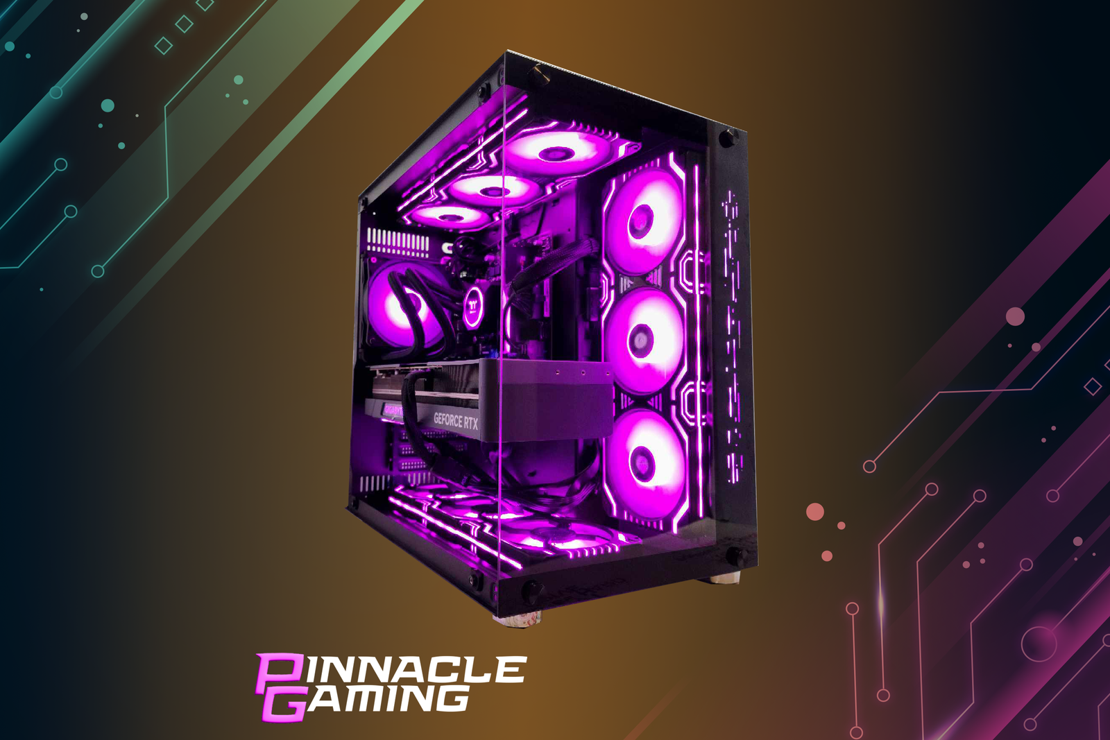 Computadora de escritorio Pinnacle Gaming con i7 NVIDIA RTX 4080 SUPER SSD de 1 TB y 32 GB DDR5 RGB blanca B760 