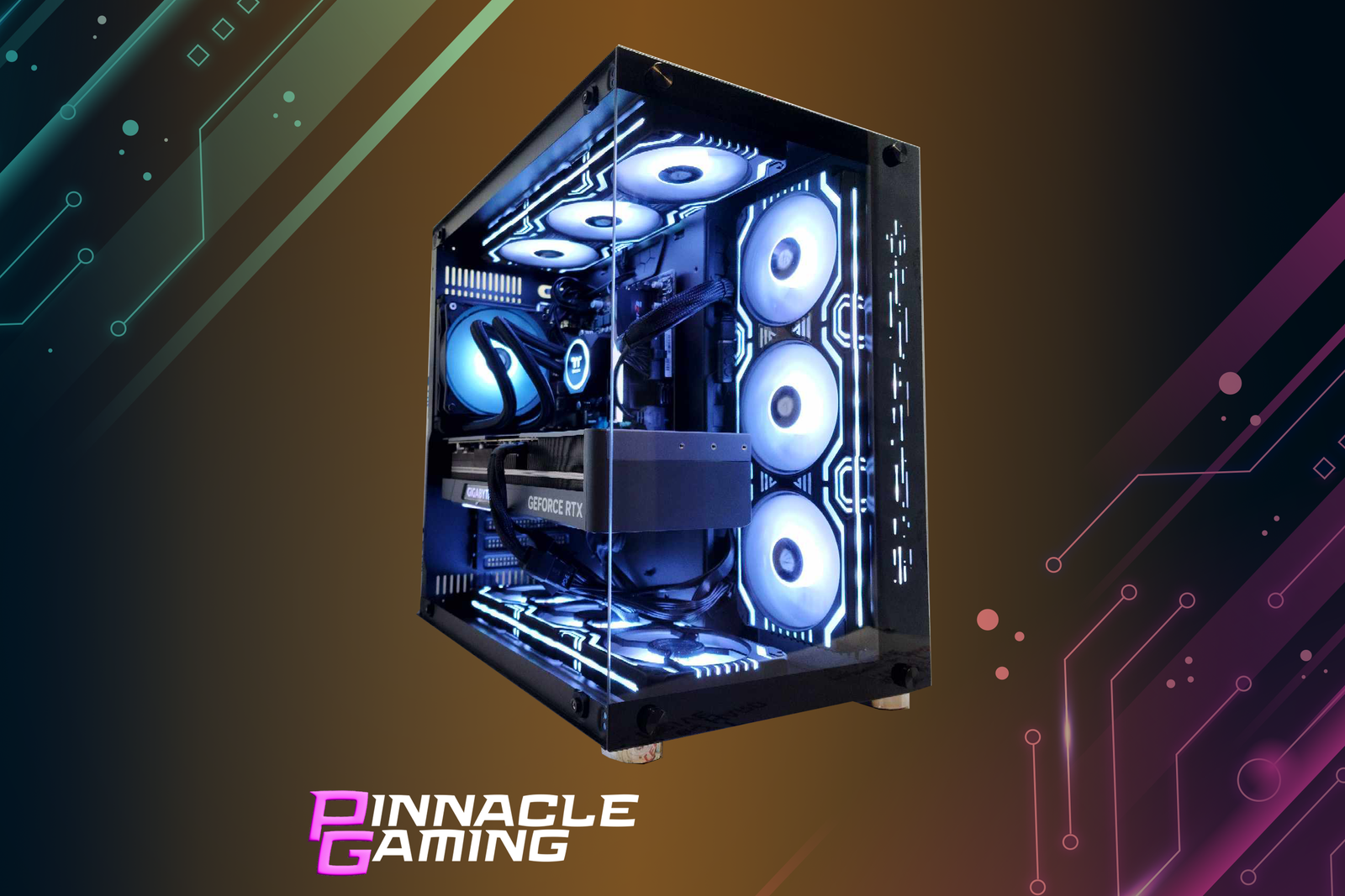 Computadora de escritorio Pinnacle Gaming con i7 NVIDIA RTX 4080 SUPER SSD de 1 TB y 32 GB DDR5 RGB blanca B760 