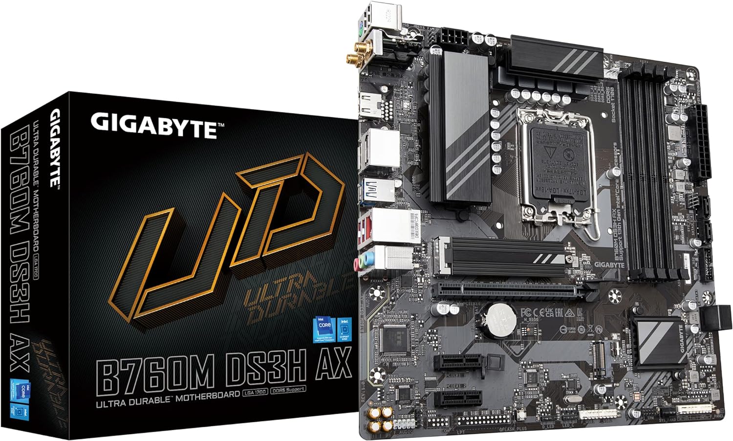 (Intel) GIGABYTE B760M DS3H AX DDR5 Motherboard B760M - Geek Tech